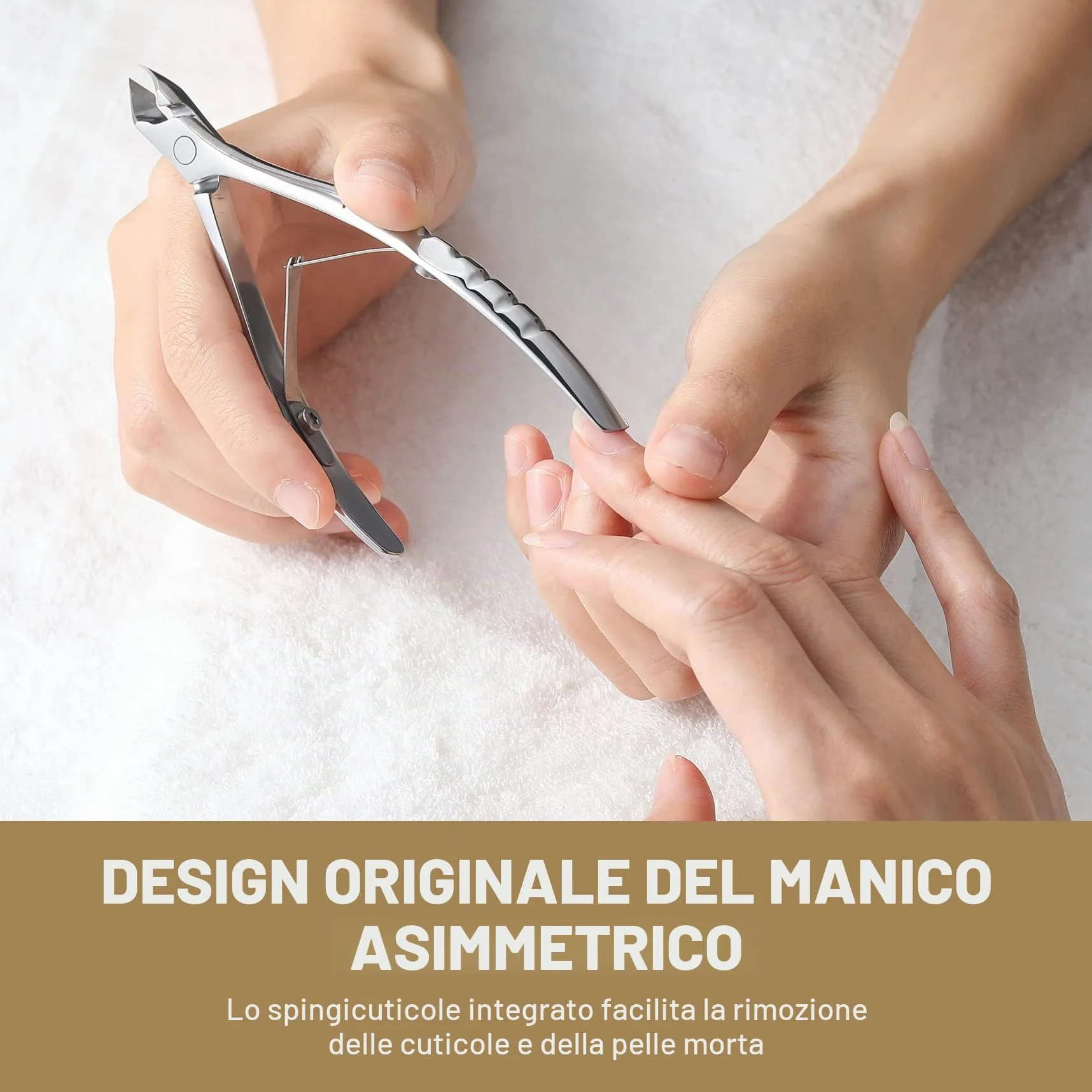 FERYES Tagliacuticole Professionale 2 in 1 Pinza per Cuticole 6 mm Acciaio Inossidabile
