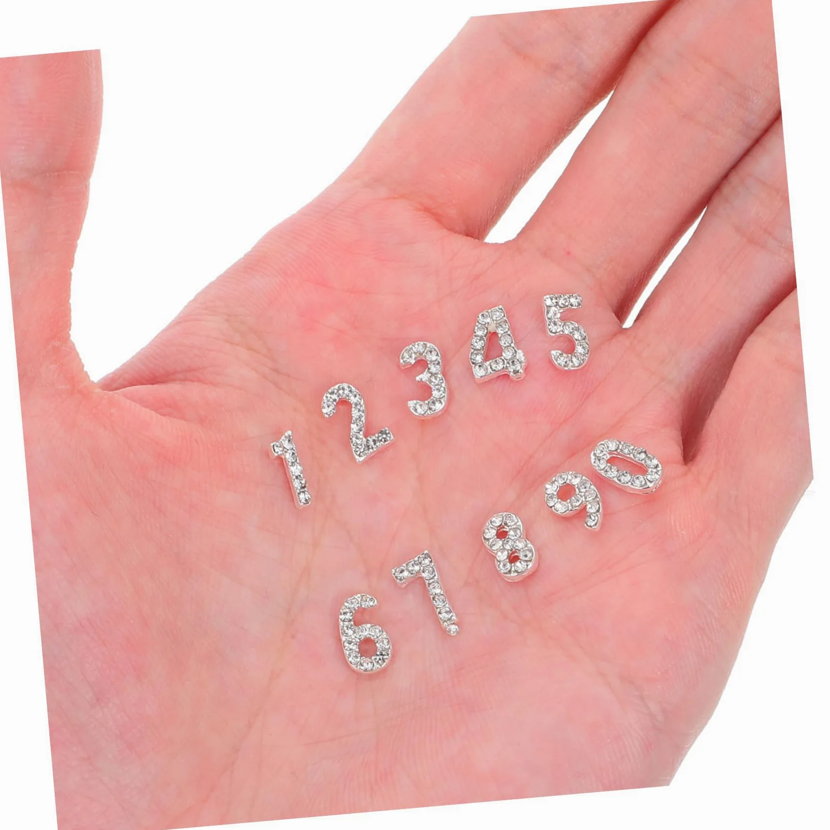 100pezzi Ciondoli Numerici Unghie Decorazioni Strass per Manicure Gioielli Abbellimenti Nail Art Lucidi