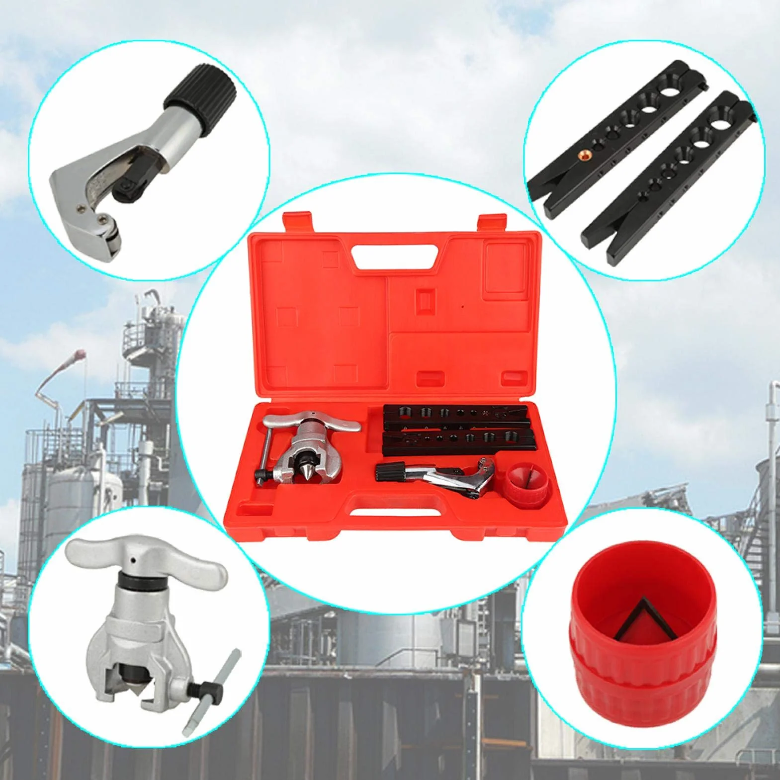 Set di Svasatura per Tubi in Alluminio 1/4-3/4 Pollice Eccentrico