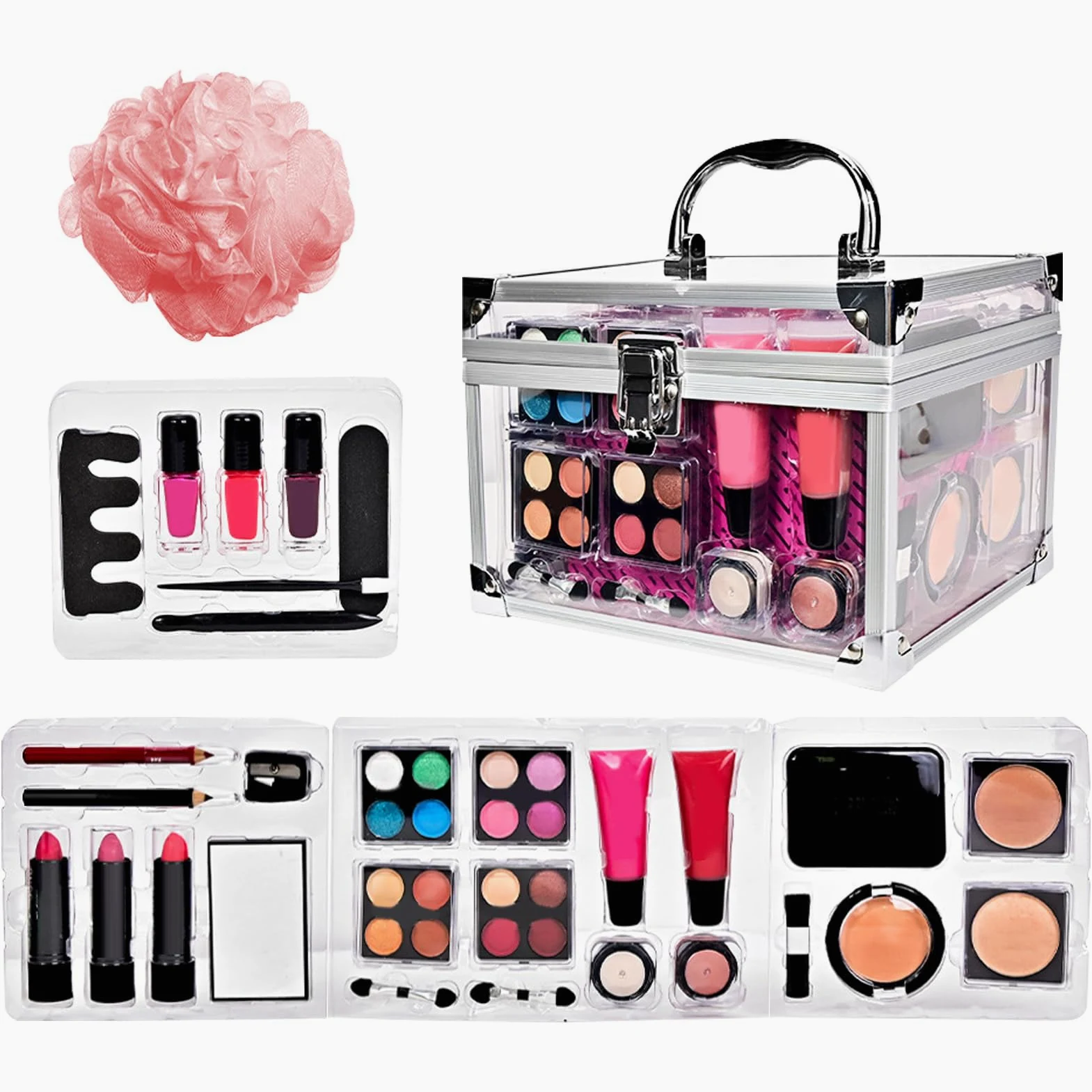 Kit Trucco per Principianti Set Trucco Portatile | Contour Pennello Blush Con Astuccio Per Ragazze Adolescenti Quotidiano Cerimonie Eventi Matrimonio