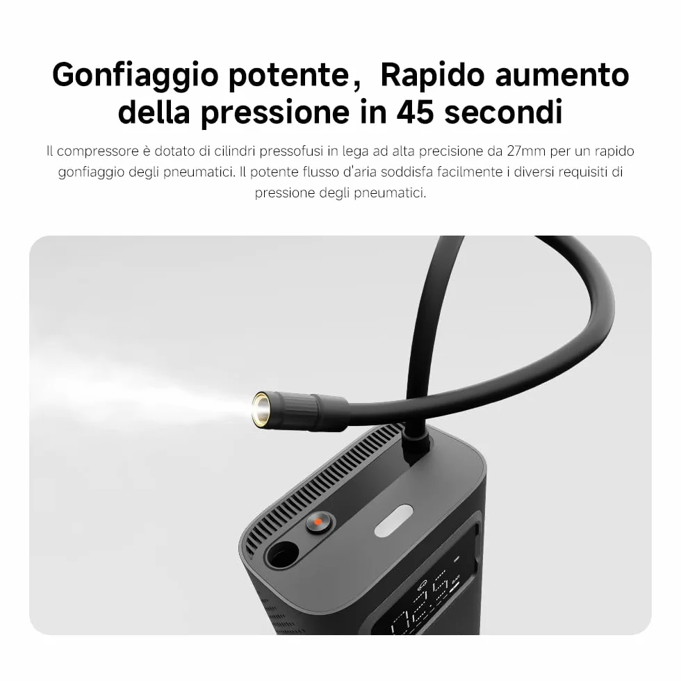Xiaomi Portable Electric Air Compressor 2 Pro, 150 PSI, 2500 mAh, USB-C, Display Digitale
