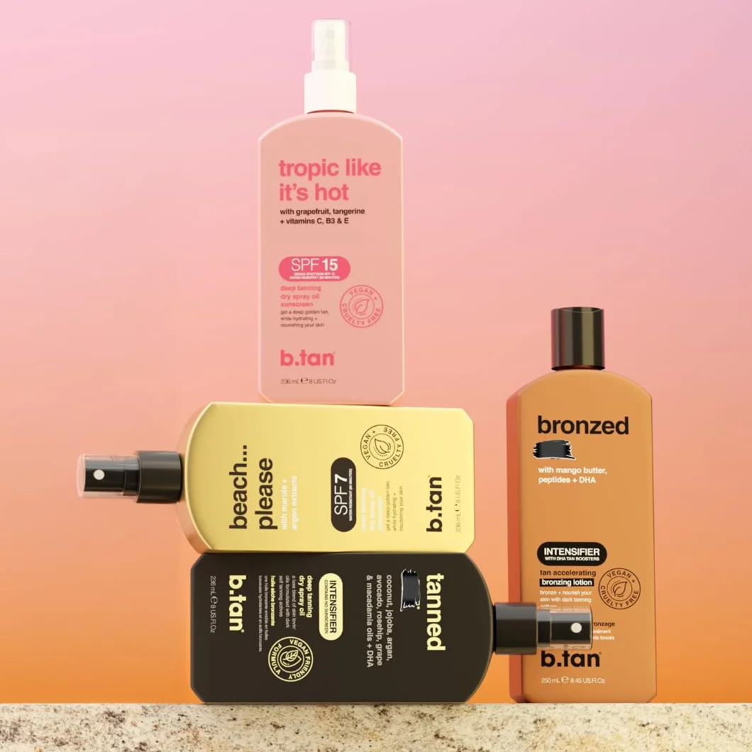 b.tan Intensifier Olio Spray Secco Abbronzante Profondo | AF abbronzato - Ottieni un'abbronzatura più veloce e più scura dagli attivi che accelerano l'abbronzatura, vegan, 8 fl oz