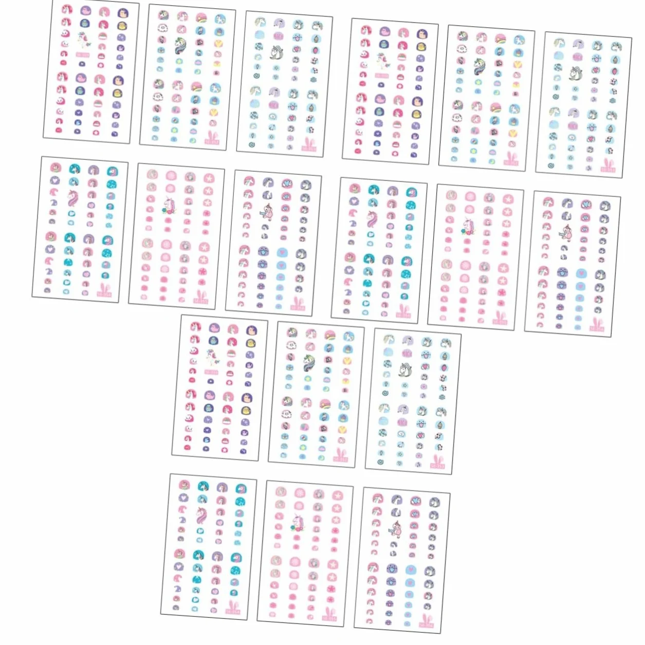FRCOLOR 30fogli Adesivi Per Unghie Tema Unicorno Adesivi Cartoon Autoadesivi Per Nail Art Per Ragazzo Ragazza Motivi Casual