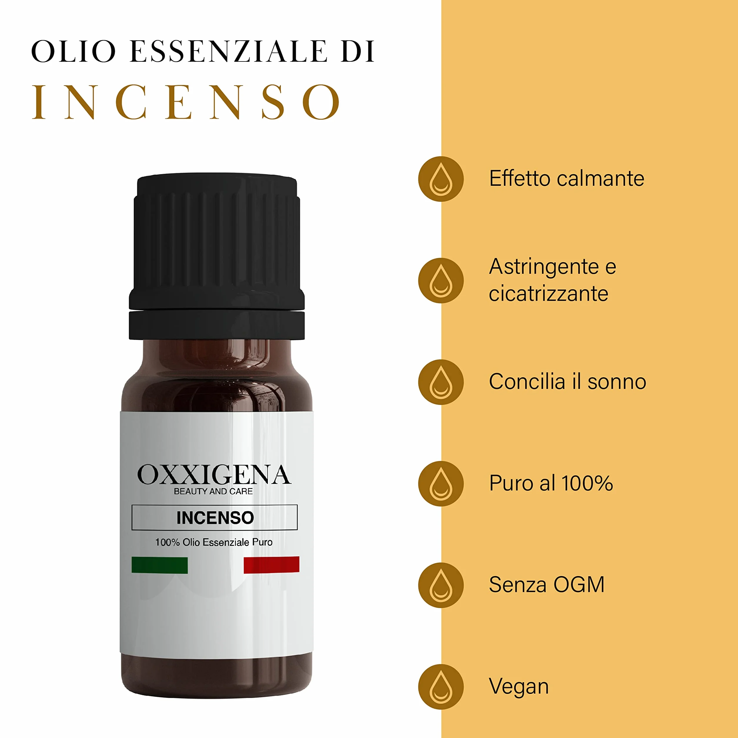 Olio Essenziale di Incenso 10 ml Puro Naturale Vegano Senza OGM Aromaterapia
