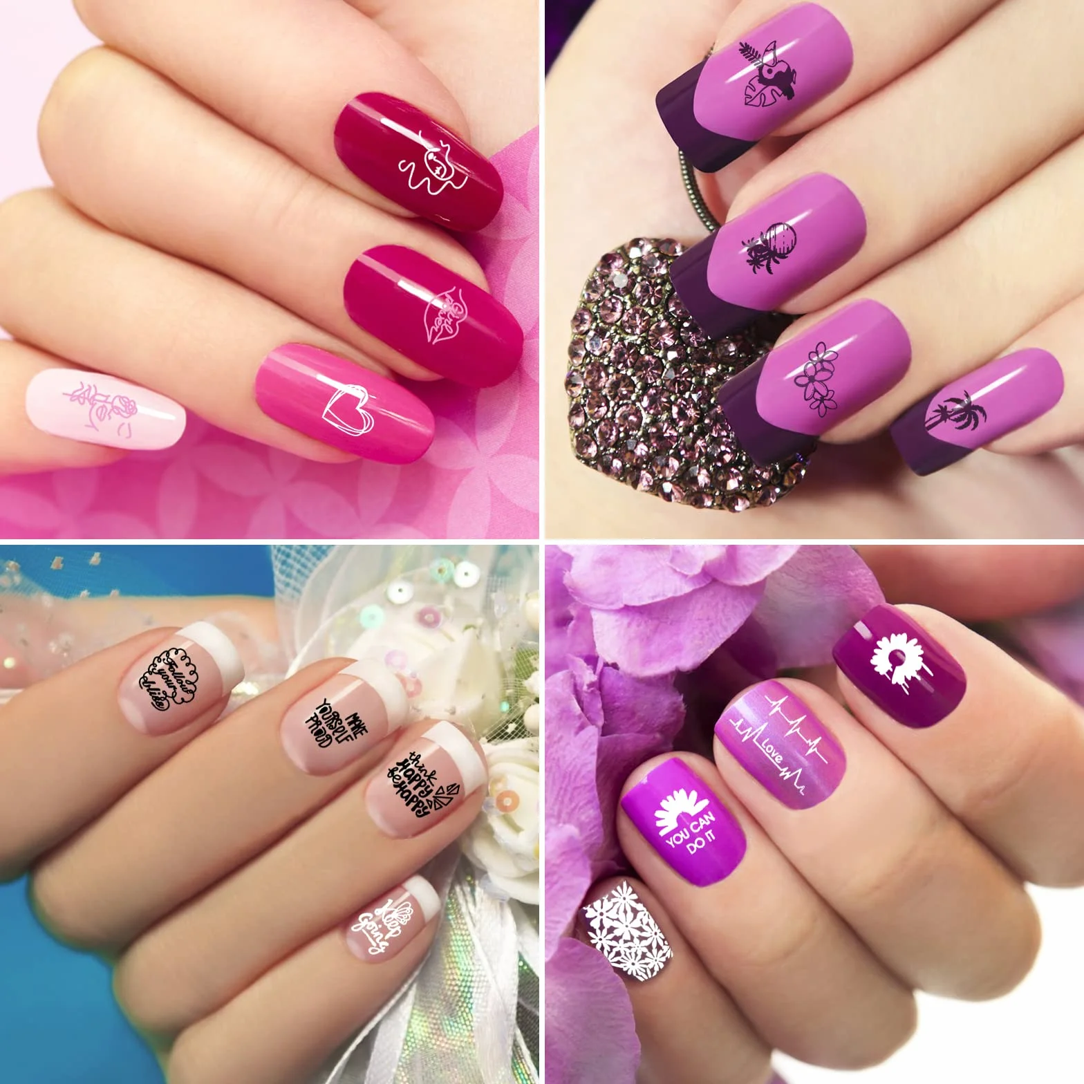 MWOOT 6pcs Set di Nail Art Stamping, Nail Template Piastra per Unghie,Mescolare Unghie Piastre Manicure Nail Piastra, UnghieTimbro Scraper Piatti Templates