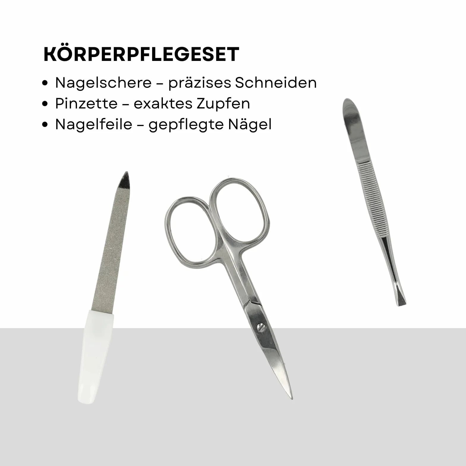 Clauss Set per la cura delle unghie con forbici, lime e pinzette per manicure e pedicure da viaggio