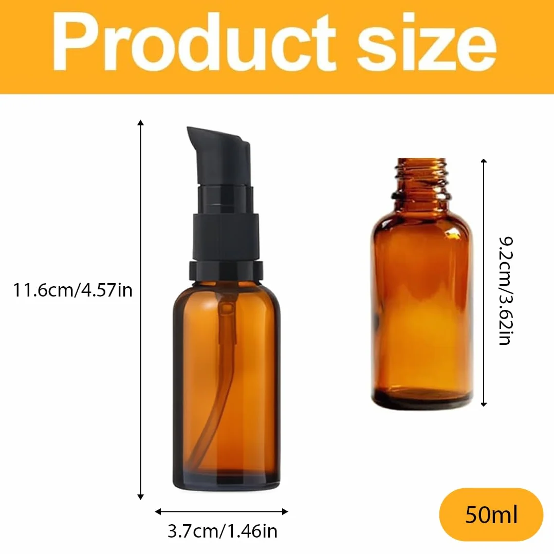 6 pezzi 30 ml flaconi vuoti in vetro marrone, ricaricabili, protezione UV, flaconi da viaggio, flaconi per lozione in vetro ambrato, dispenser per lozione, per cosmetici, aromaterapia, oli essenziali