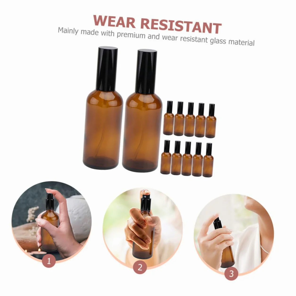 Flaconi Spray per Oli Essenziali 30ml in Vetro, 12 Pezzi | Ricaricabili e Riutilizzabili, Resistenti All'usura, per Viaggio e Trasferta