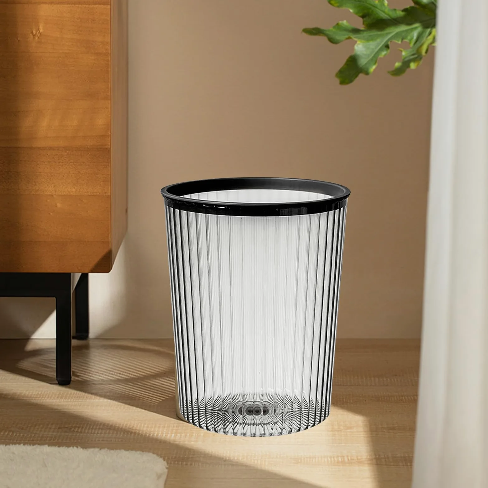 Porta pennelli da trucco in plastica di grande capacità, design a scorrimento laterale attrezzato e base girevole a 360 gradi, organizer multi rotante per pennelli da trucco, rossetto (grigio)