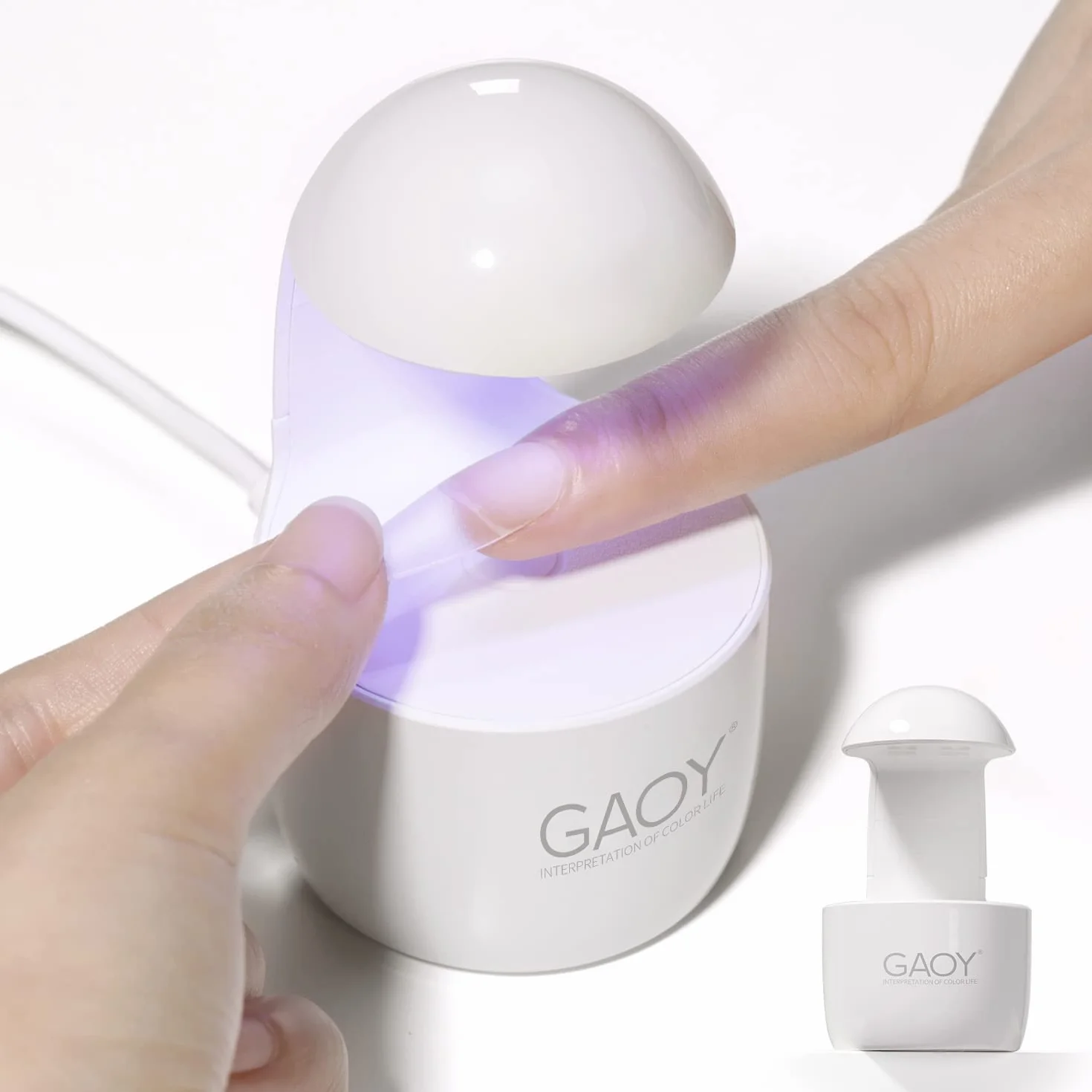 GAOY Mini lampada UV per unghie in gel, lampada di indurimento per unghie a guscio d'uovo, piccola lampada LED per unghie, asciuga unghie USB per un rapido indurimento bianco