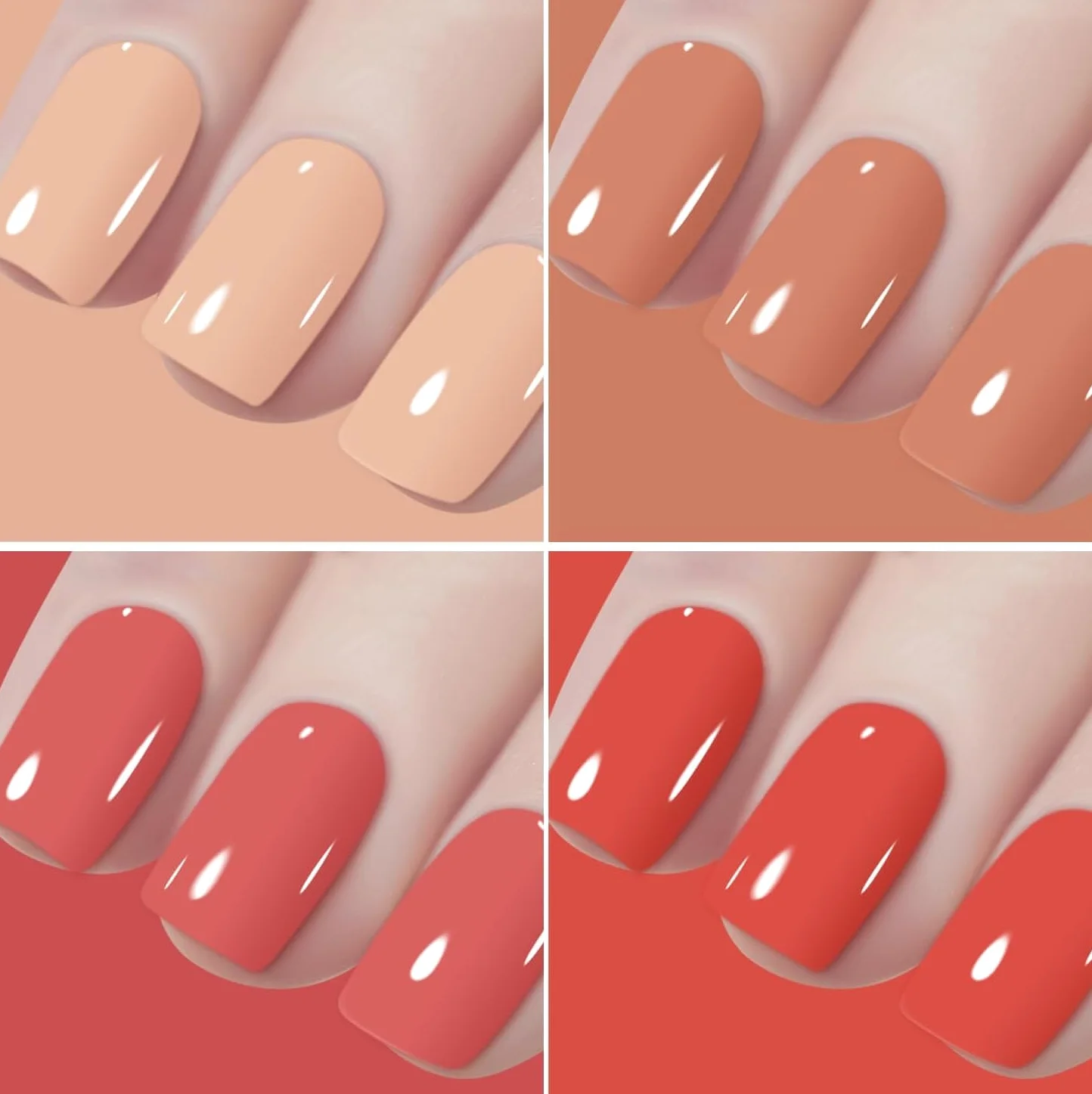 Vishine Smalto Semipermanente Unghie, 48 pcs Smalti Semipermanenti per Unghie con Base e Top Coat, Matt Coat, Smalto per Unghie in gel UV LED Nudo Rosso Semipermanente Unghie, 8ml
