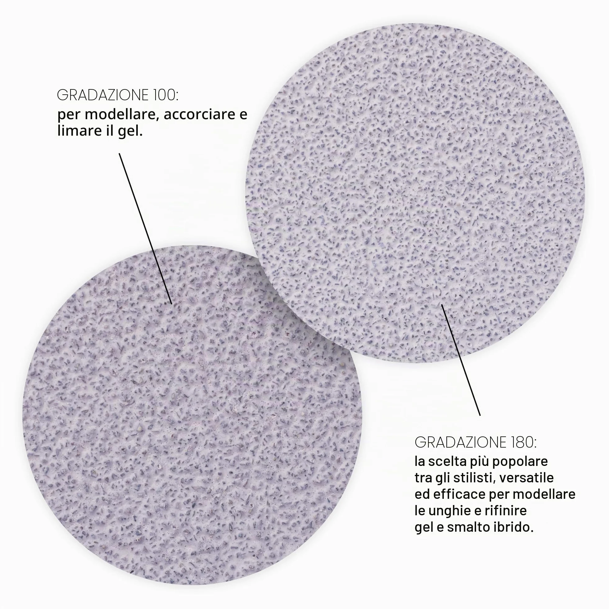 Lima per unghie 100/180-100 pezzi – Mezzaluna – Lima grossa – Double Face – Lima per unghie in gel – Diverse forme – Per lo studio professionale manicure