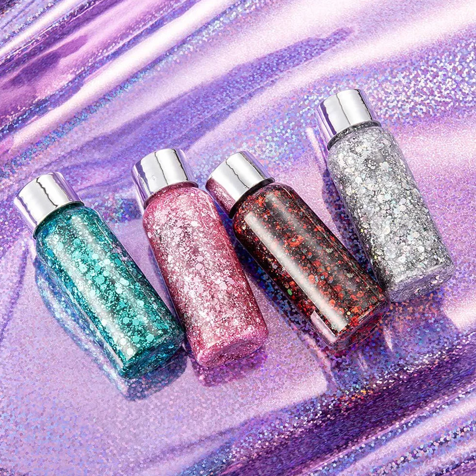 Glitter Body Gel, con lustrini, per festival, prodotto cosmetico per viso, capelli, unghie; trucco di lunga durata, sfavillante, 30 g