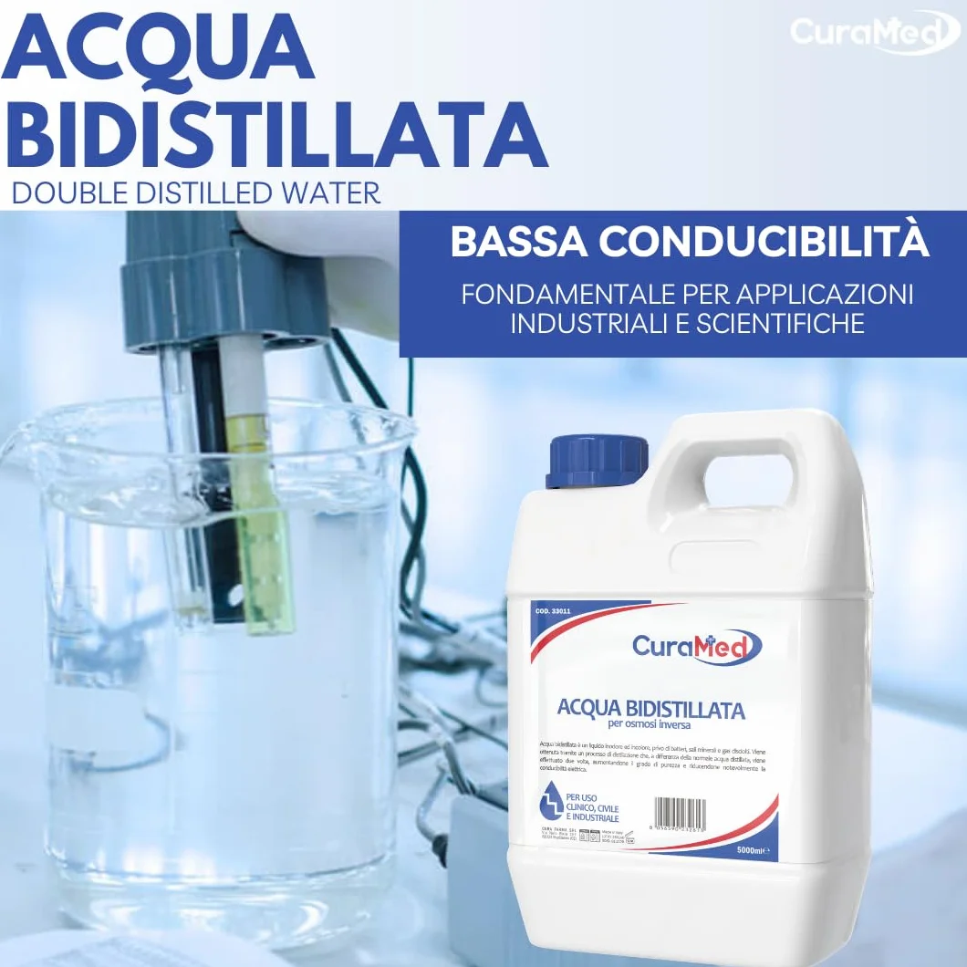 Cura Farma Acqua Bidistillata 5lt Tappo A Vite Sigillo di Sicurezza Originale