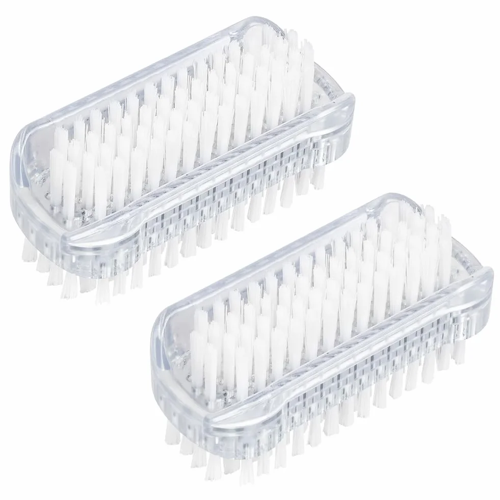 Spazzola per unghie double face, 2 PCS Spazzola Per Unghie, Spazzole per la Pulizia Plastica per Pulizia di mani Delle Unghie, Trasparente