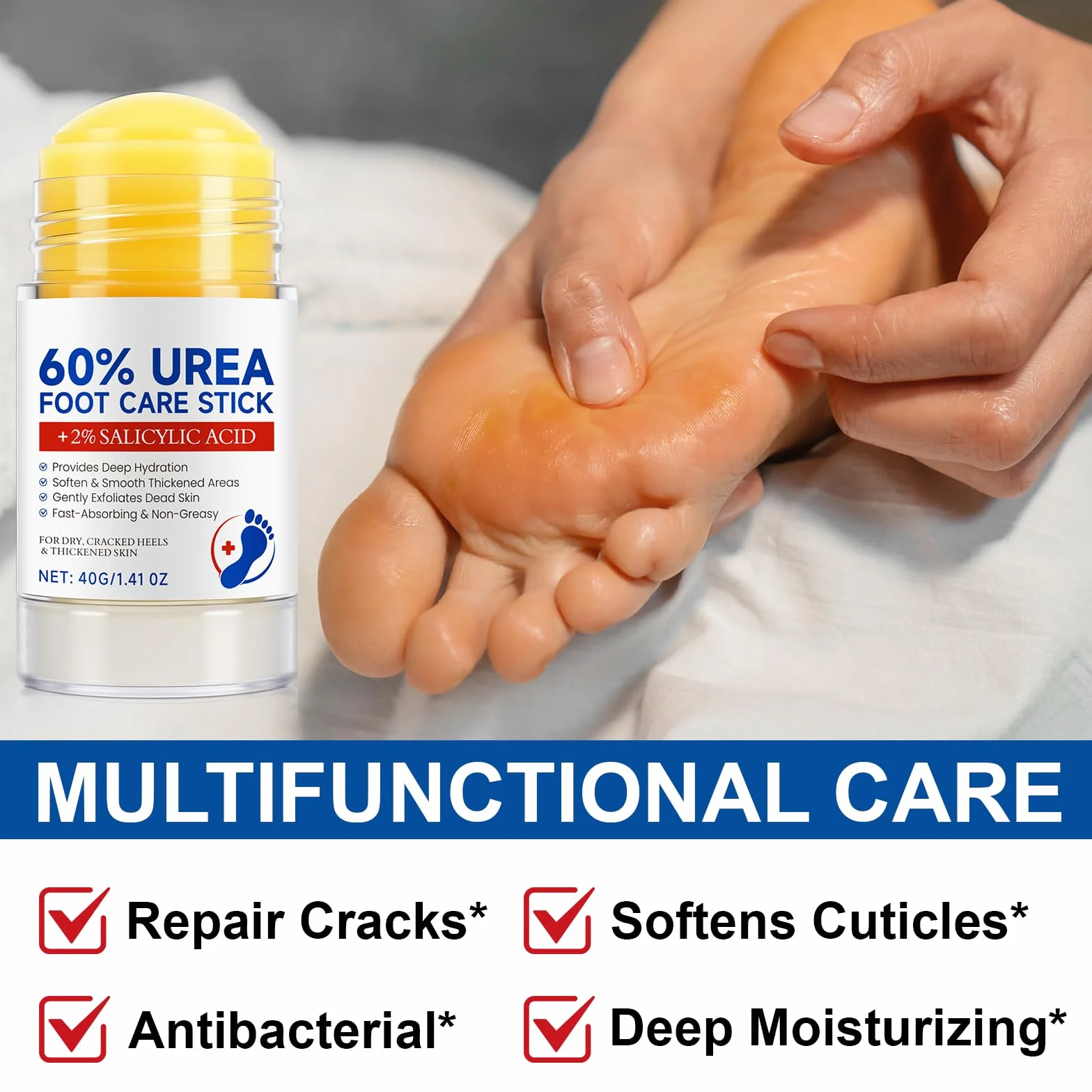 Crema all'urea al 60% per Piedi, Mani, Gomiti e Ginocchia - Riparazione Intensiva per Pelle Secca, Ruvida e Screpolata