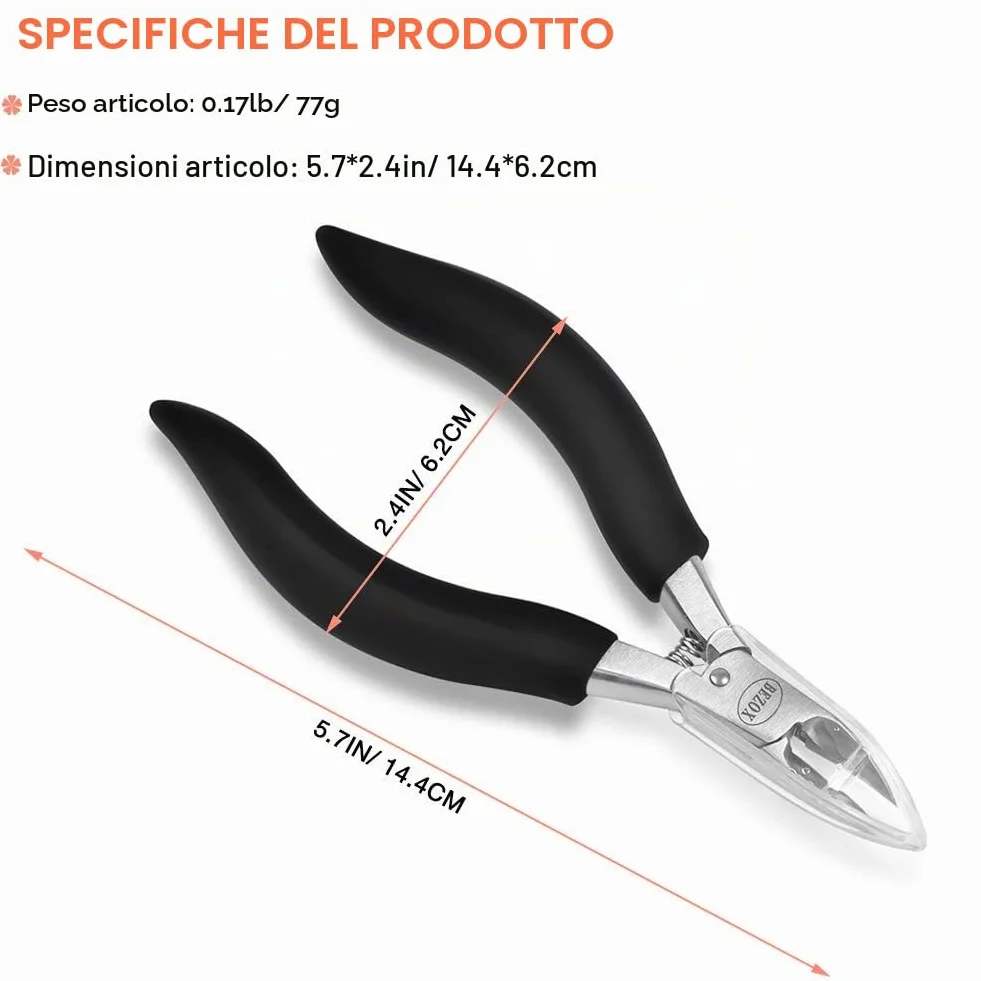 BEZOX Tronchesino Tagliaunghie di Precisione per Piedi Unghie Spesse Incarnite Custodia Metallo