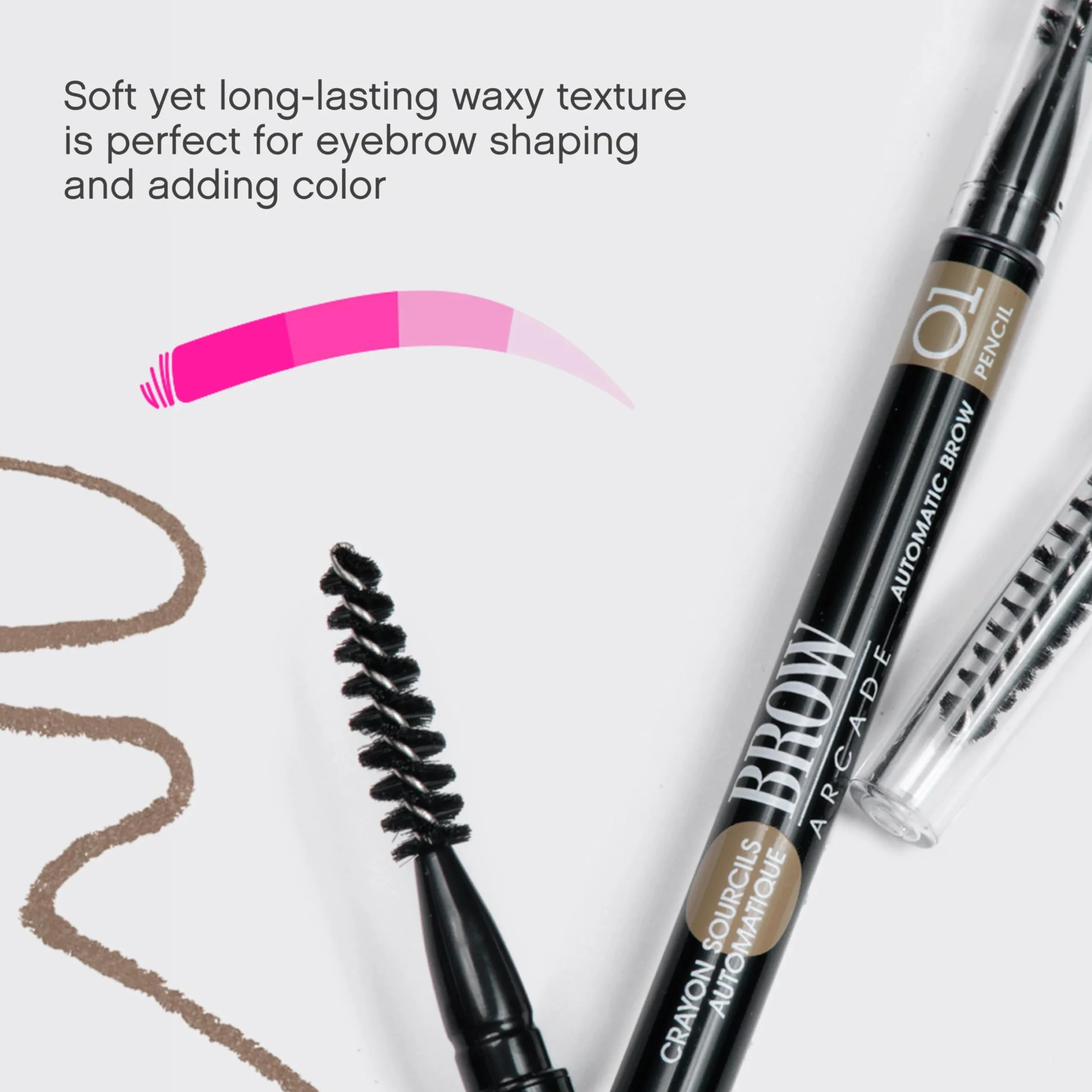 Vivienne Sabó | Brow Arcade Matita Automatica Sopracciglia 01 Light Blonde | Waterproof, Formula in Cera, Scovolino, Effetto Microblading, Lunga Tenuta, Punta Fine, Styling