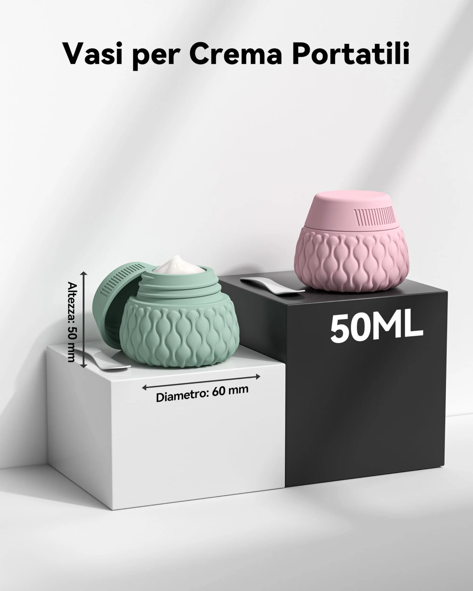 Lericttor Contenitori Viaggio Liquidi 100/50 ml, 8 Pezzi Bottiglie da Viaggio Aereo in Silicone, Set di Flaconi da Viaggio con Borsa da Toilette, Boccette da Viaggio per Shampoo, Lozione, Cosmetici