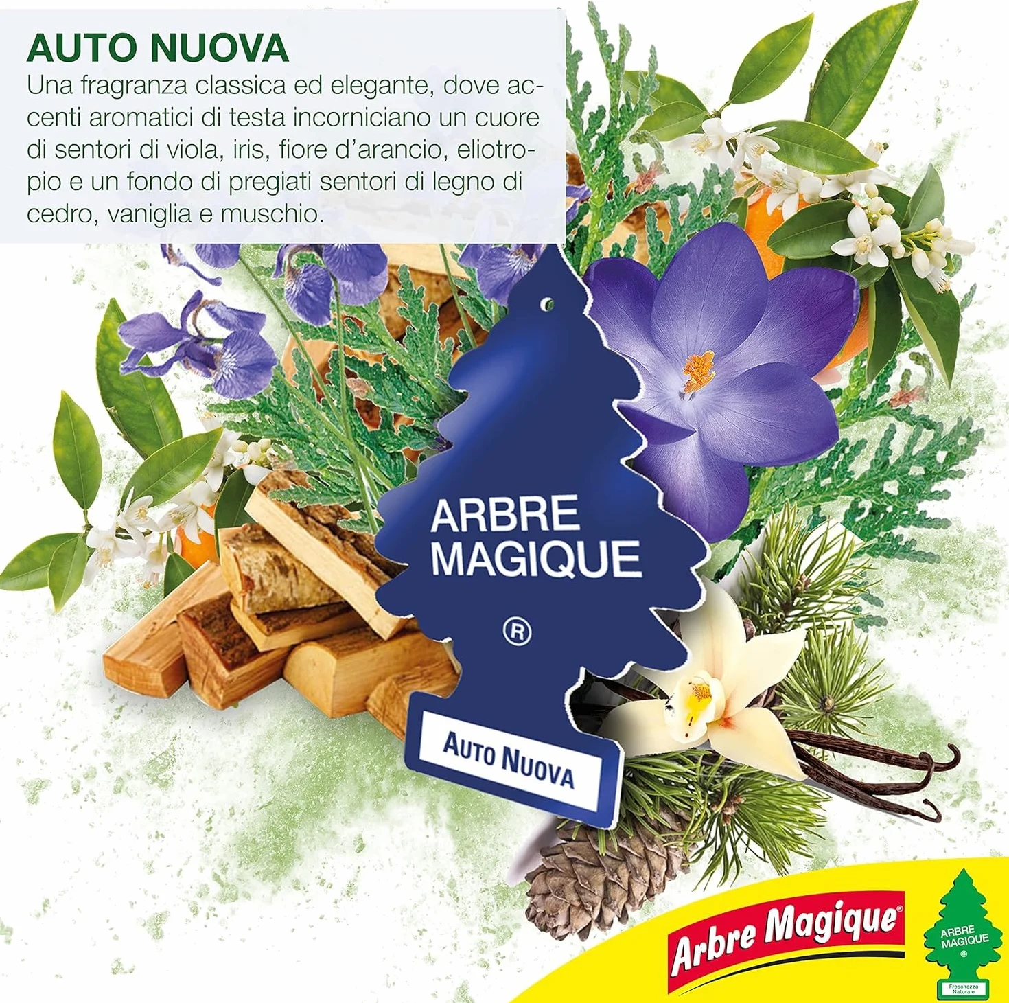 Arbre Magique Mono Profumatore Auto Fragranza Intensa Durata 7 Settimane Confezione 6 Pezzi Made in Italy