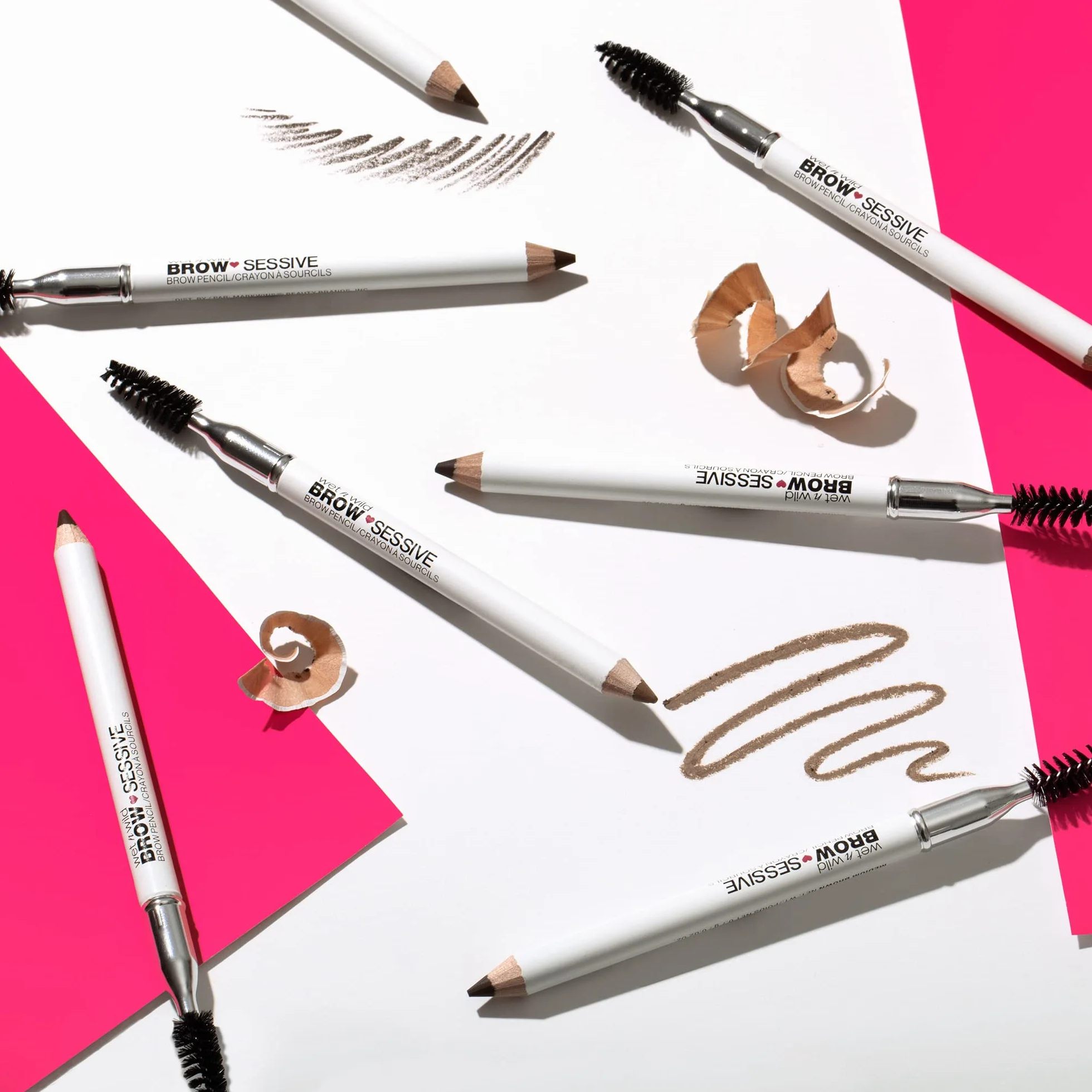 Wet n Wild, Matita Brow-Sessive, Matita a Doppia Punta con Pettinino per Sopracciglia Sottili e Spesse, Formula Naturale, Definizione del Colore Progressiva, Castano Scuro