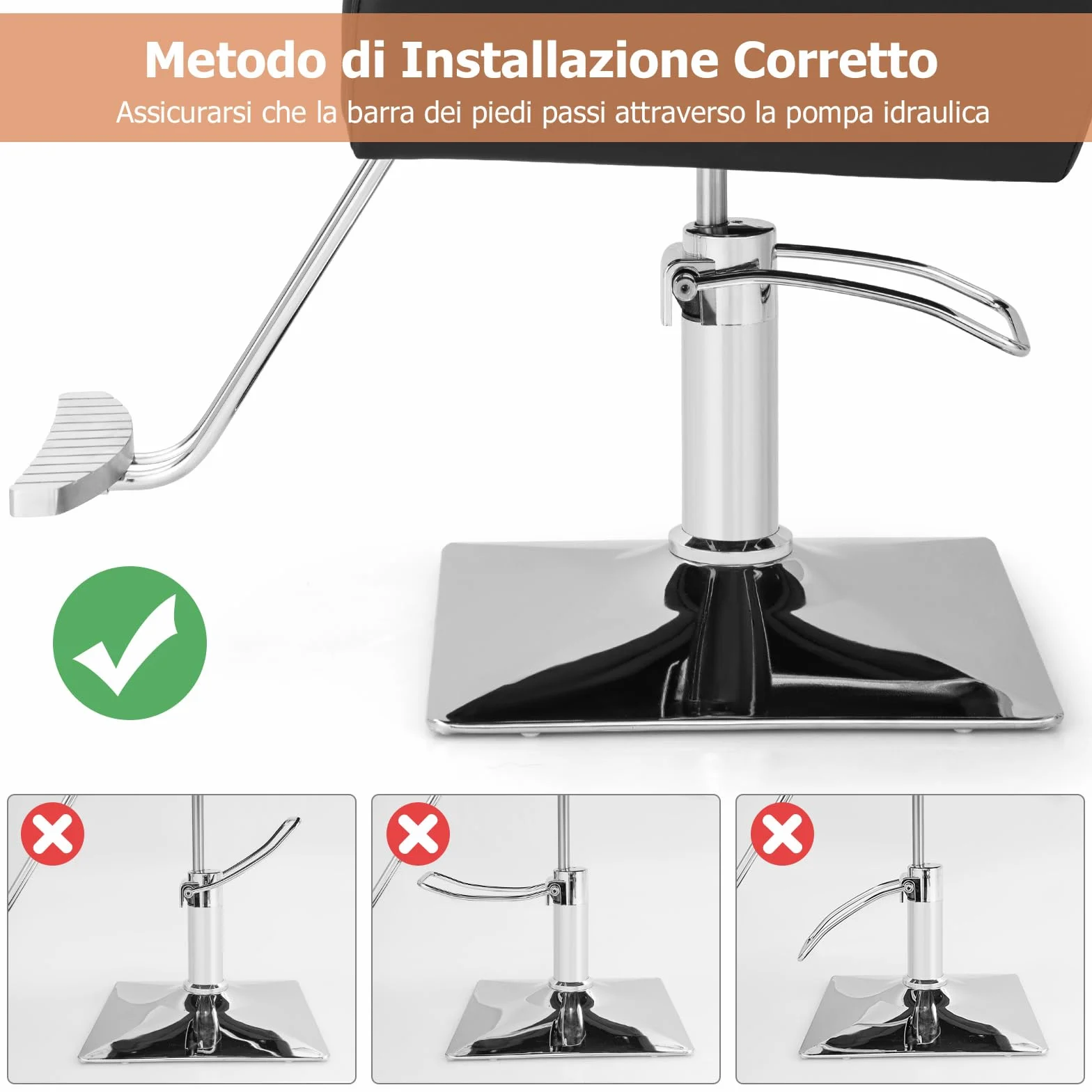 COSTWAY Poltrona da Barbiere con Altezza Regolabile, Sedia da Barbiere Girevole a 360°, Poggiatesta Regolabile, Portata 150 kg