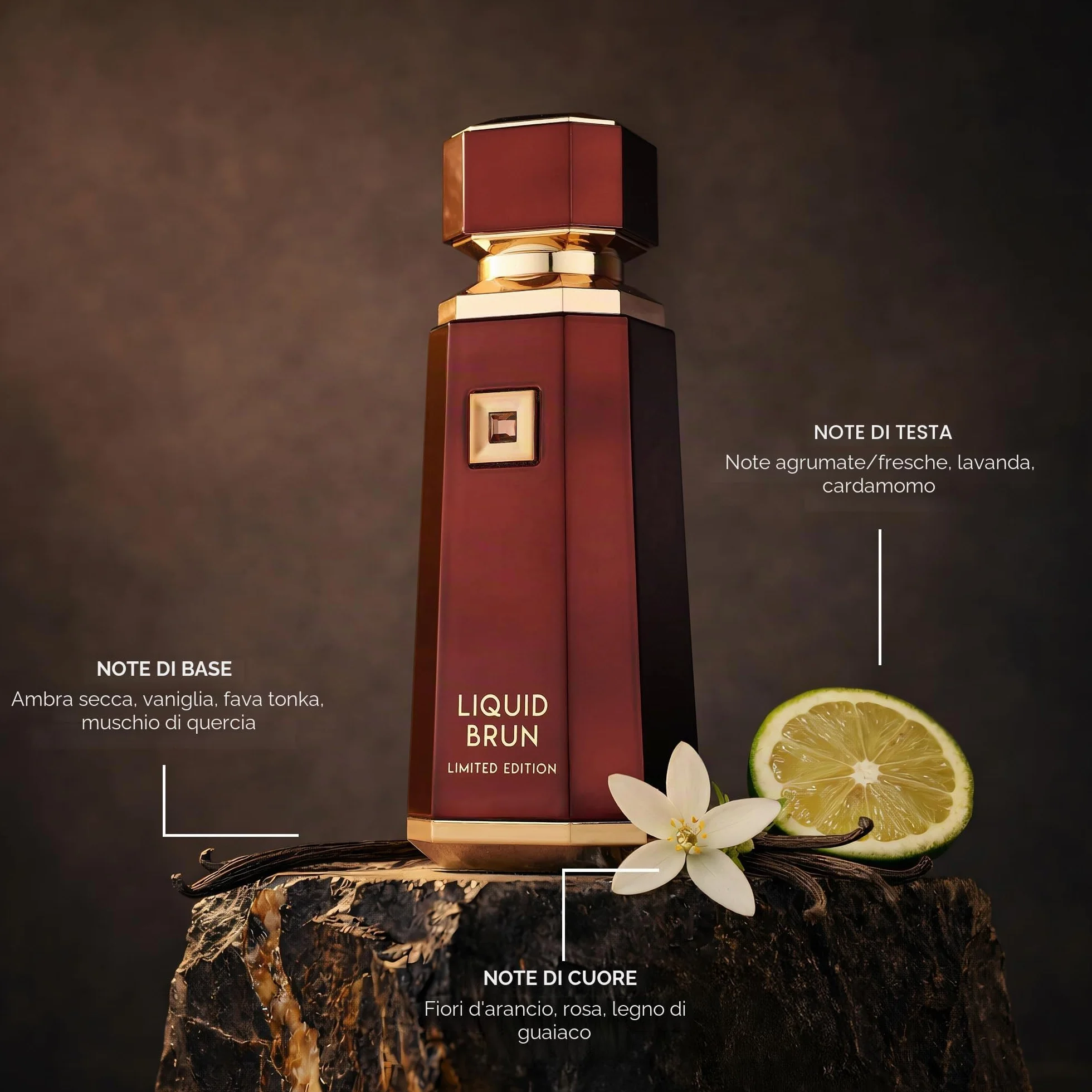 French Avenue Liquid Brun Extrait De Parfum in edizione limitata, 150 ml, bergamotto, cardamomo, cannella, fiori d'arancio, vaniglia, pralina, muschio