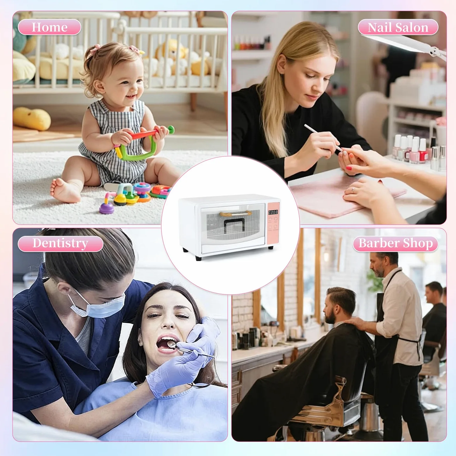 Sterilizzatore per unghie, 10 l, grande sterilizzatore a doppio strato per strumenti per unghie, multifunzione, per manicure, con impostazione timer, per uso domestico, barbieri, saloni di