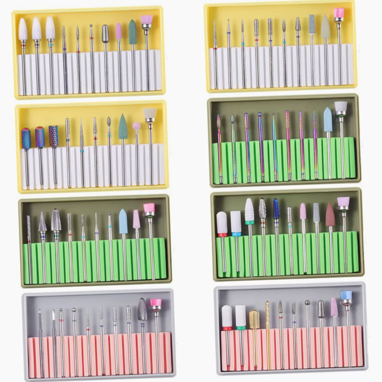 POPETPOP 3 Set Punta del Chiodo Spazzola Lima per Unghie Testa di Macinazione del Chiodo Punta del Chiodo del Diamante Punte di Ricambio per Trapano per Unghie Kit per Unghie para Uñas