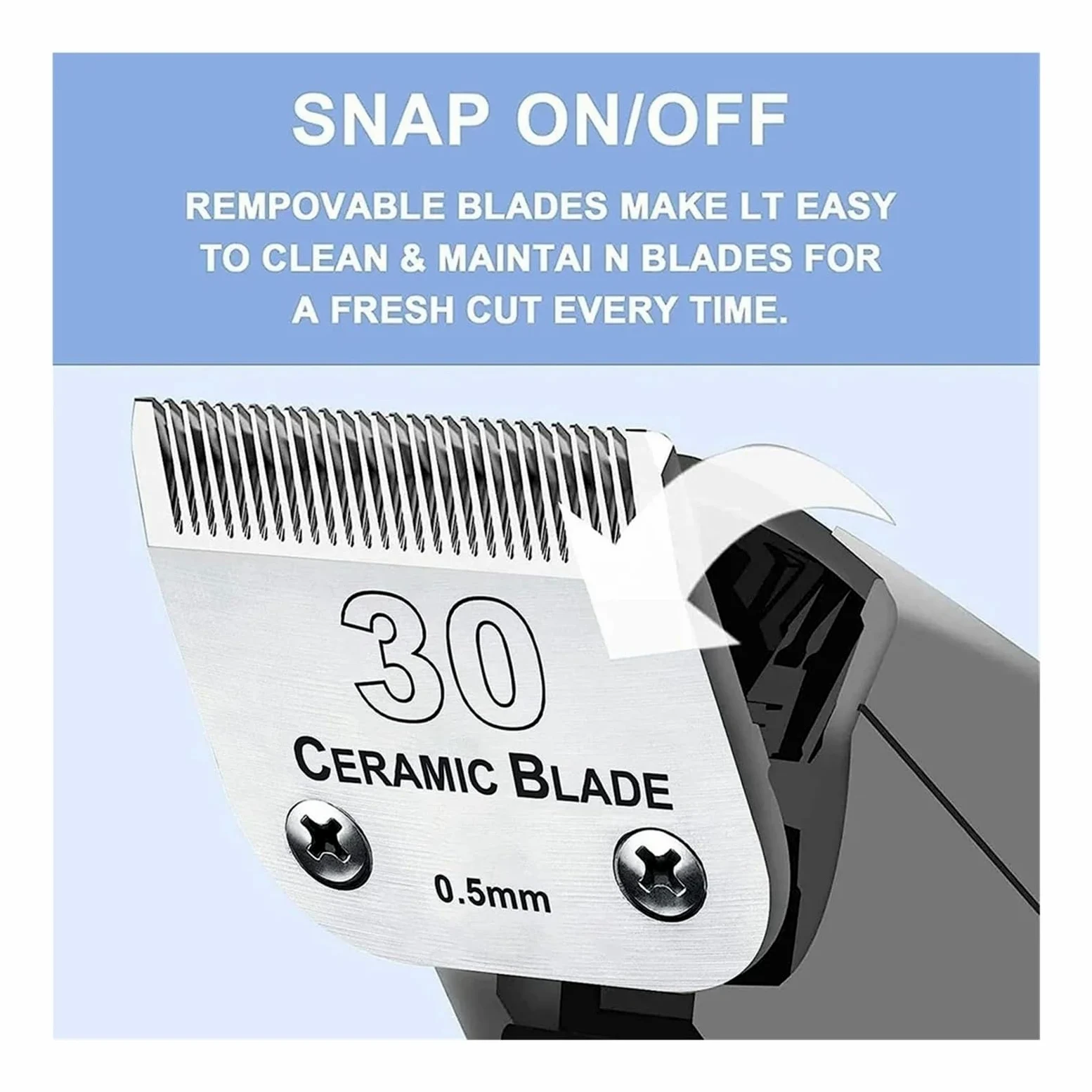 2Pack Detachable Dog Grooming Clipper Replacement Blades，Compatible For OSTER，Dog Clippers, Ceramic&Stainless Steel(2 pcs (9.5mm))