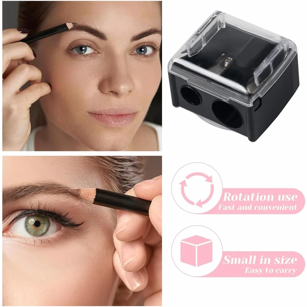 Temperamatite di Bellezza 2 Pezzi, Temperino Matita Occhi Doppio per Matite Cosmetiche