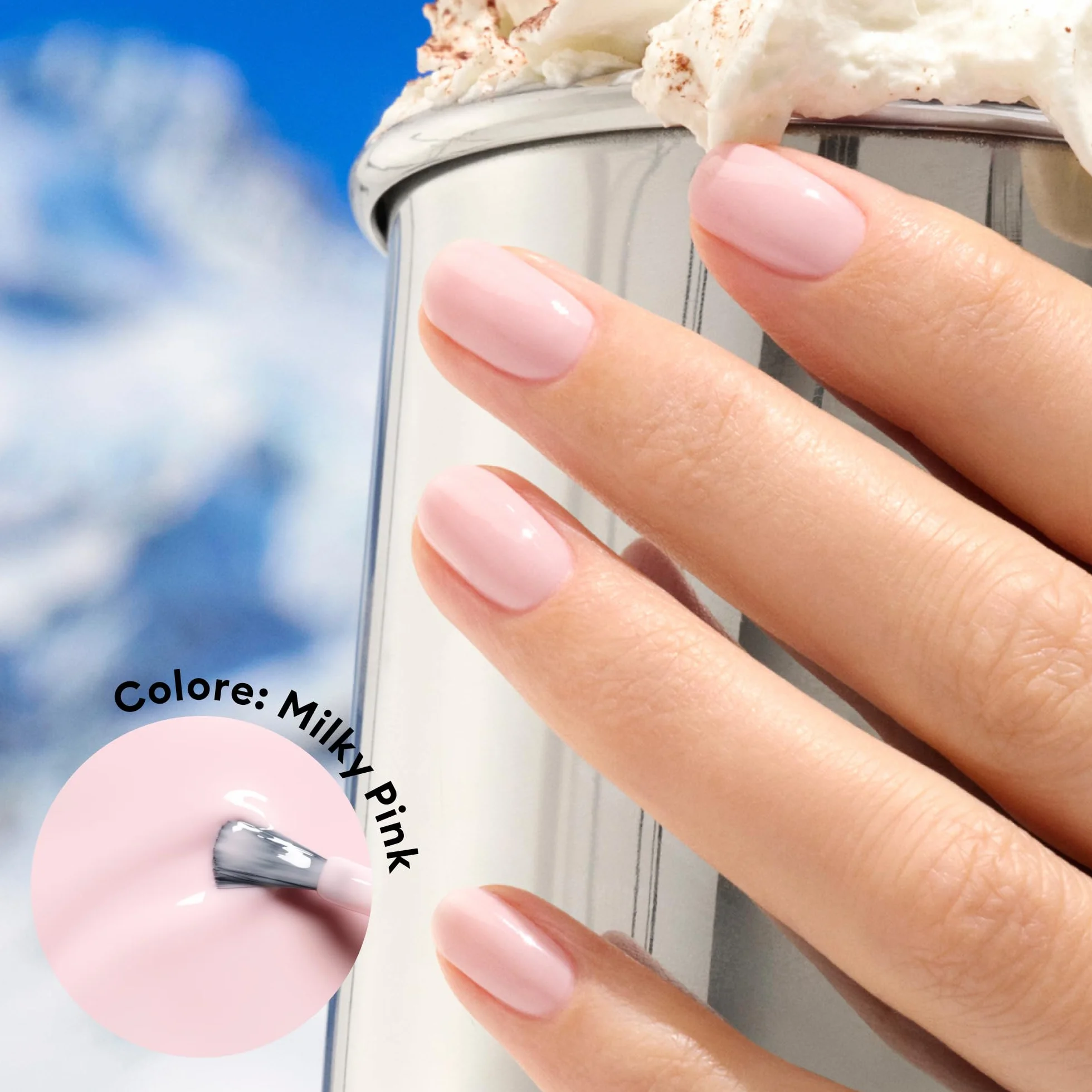 Manucurist Green Smalto Unghie Milky Pink Rosa Lattiginoso Smalti per Unghie Classico Vegano Biologico 80% Manicure Professionale