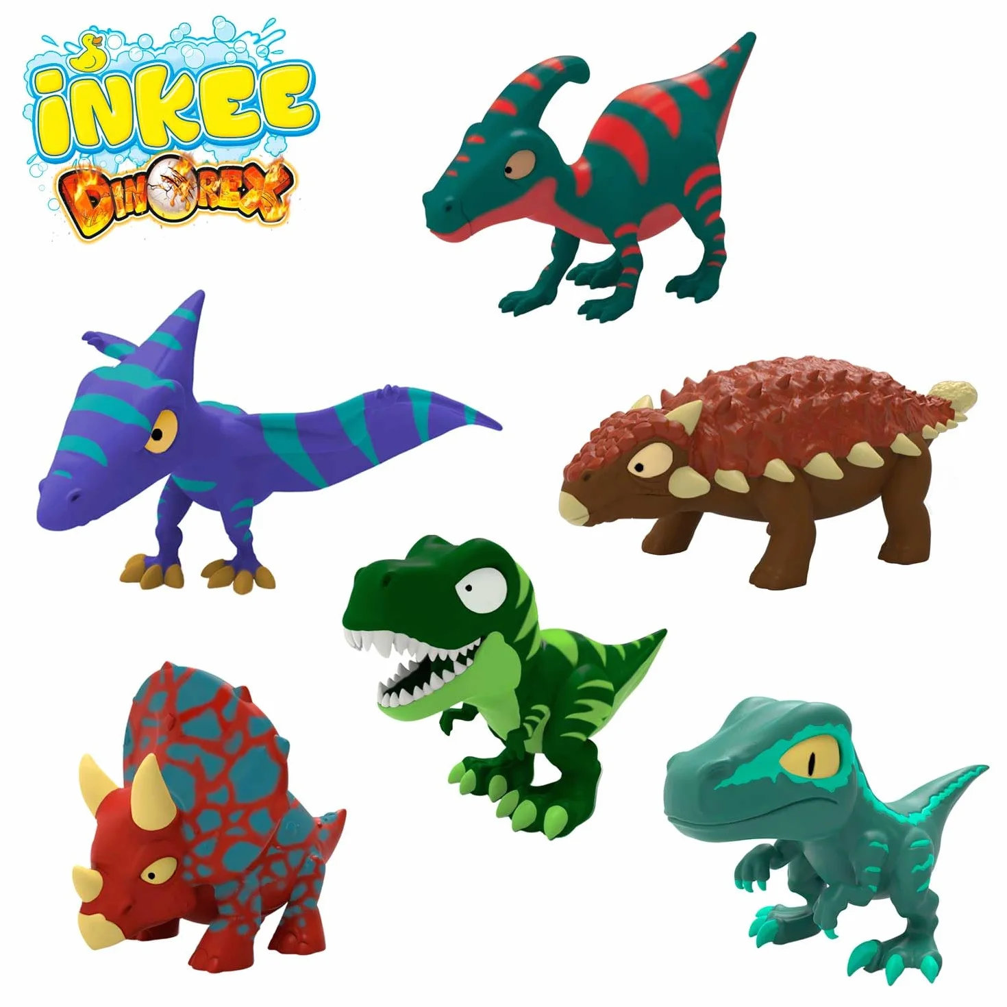 INKEE Scatola con 6 bombe da bagno con sorpresa de Dinosauro per bambini, Idea Regalo, giochi da bagno