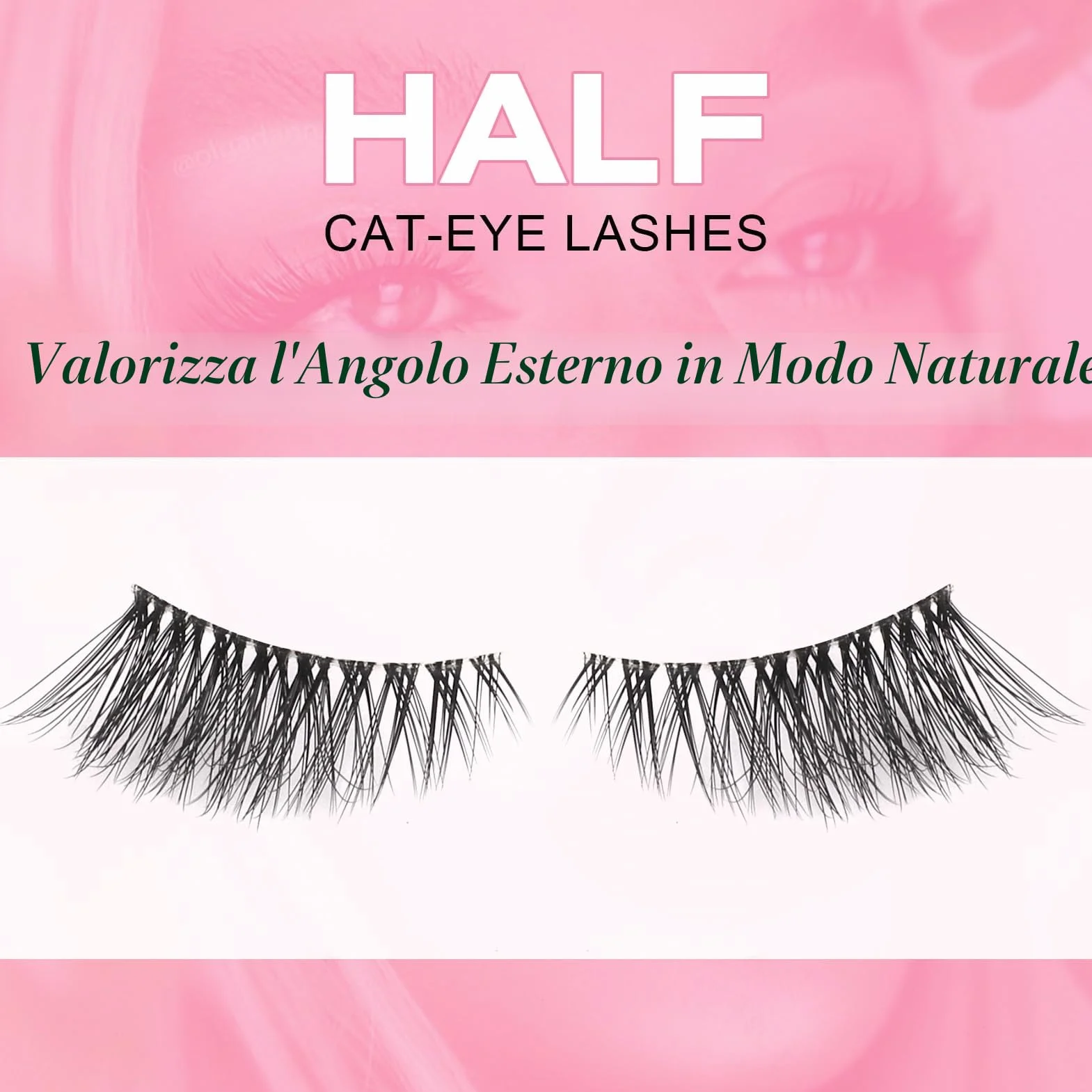 Sixstarhair Mezze Ciglia Finte 10 Paia Half Lashes Cat Eye 3D Naturali 3/4 Riutilizzabile Corner Lashes