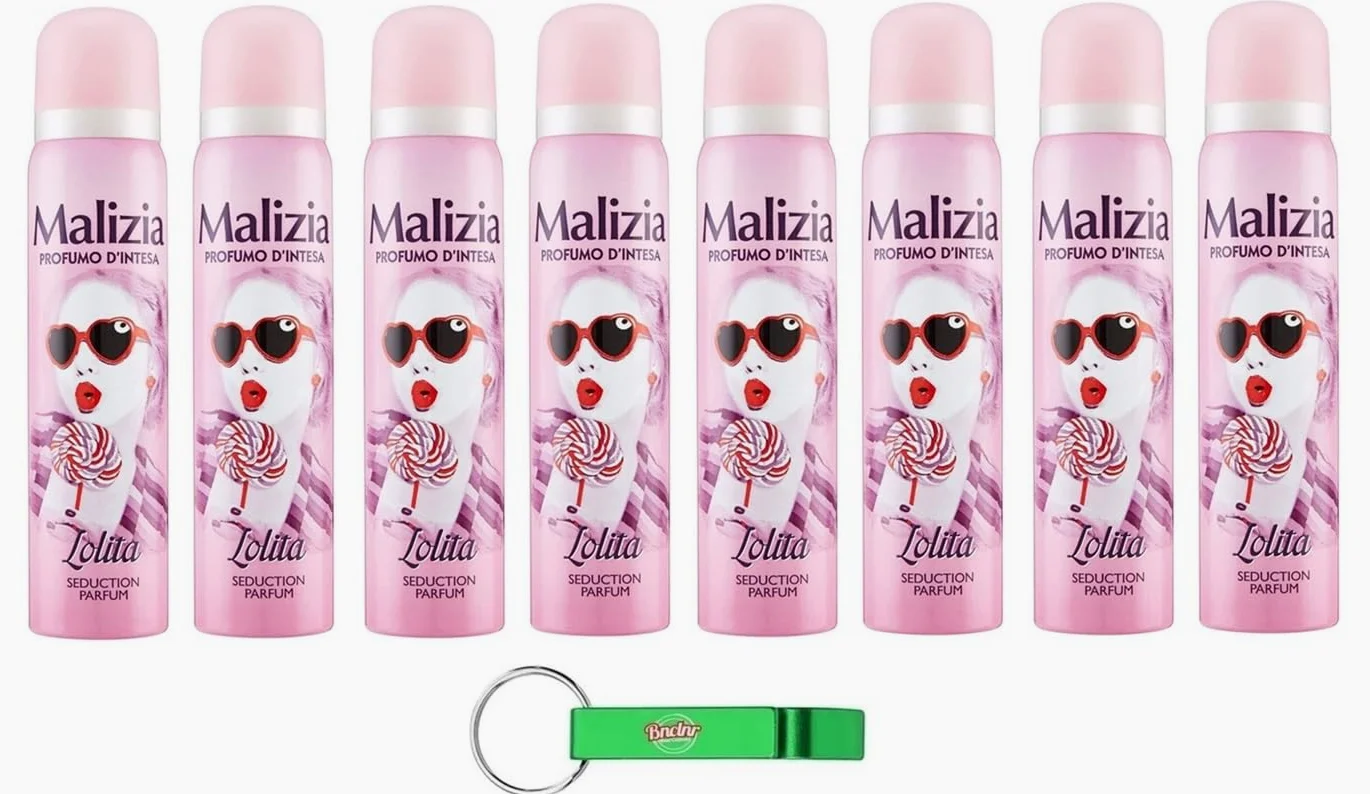 MALIZIA - Deodorante Donna Lolita Seduction Profumo, deodorante spray da donna, 100 ml + portachiavi gratuito Beni Culinari