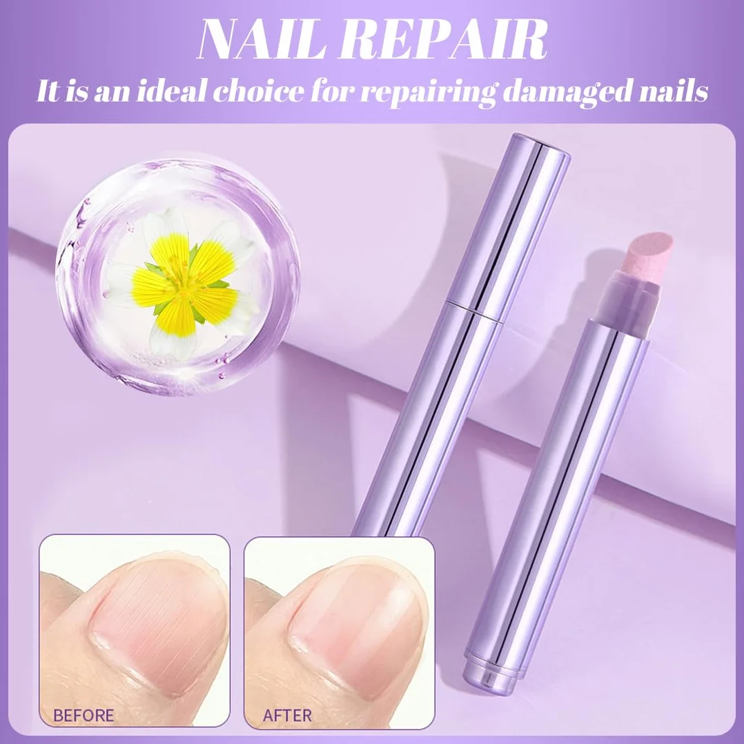 3-in-1 Penna per l'olio per cuticole, penna per olio per le cuticole pusher con punta in ceramica, penna per rimuovere cuticole idratante e illuminante, per unghie secche e stressate