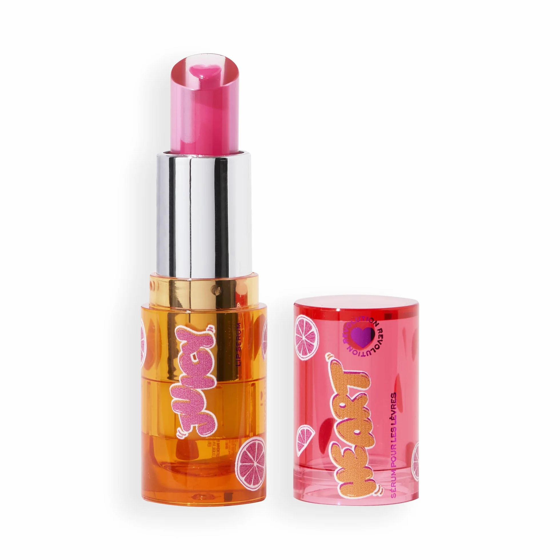 I Heart Revolution Juicy Heart Lip Serum, Siero Labbra Nutriente con Tocco di Colore, Grapefruit Pink, Vegano e Cruelty-Free, 2.5g
