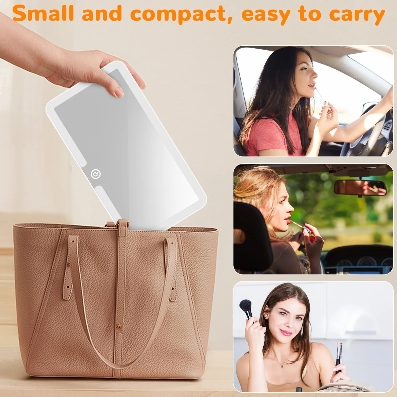 Pavlleen Specchio Auto LED Trucco con Luci, 3 modalità illuminazione regolabile USB ricaricabile touch