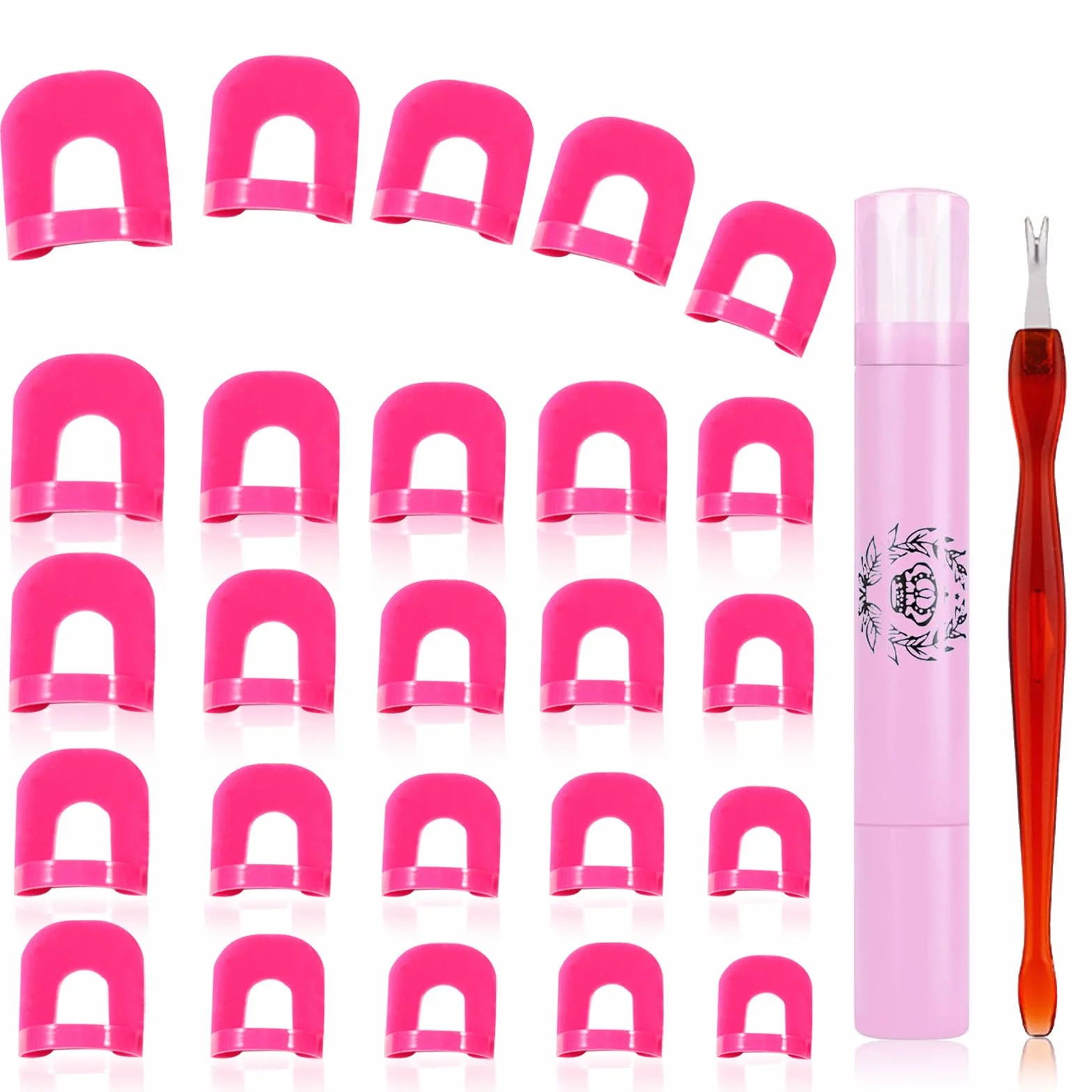 26pz Stencil Per Smalto lunette per french manicure1pz Penna Correttore Smalto 10 Misure Protezione Smalto Per Unghie Stencil Riutilizzabile Manicure In Polvere Ad Immersione Accessori
