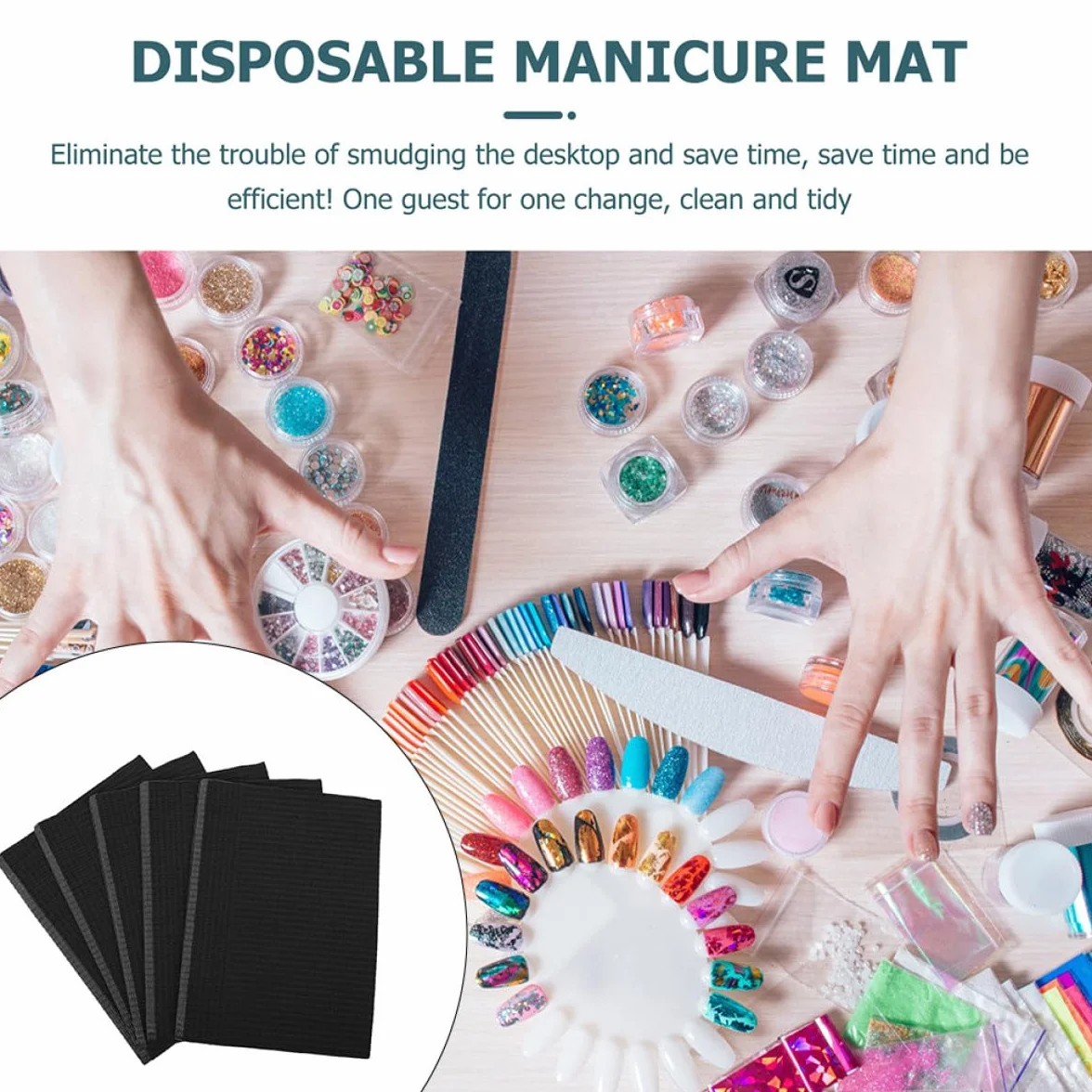 Hohopeti Tovaglia Monouso per Manicure 125 Pezzi in Carta Assorbente a Doppio Strato, Tappetino per Nail Art Resistente allo Strappo, per Saloni di Bellezza e Uso Domestico