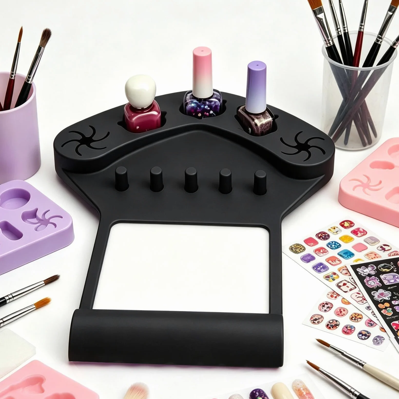 Tappetino Poggiamano In Silicone Tappetino organizzatore manicure | Supporto in silicone per la manicure per Donne, Trucco, Pratica, Pittura, Salone, Festa, Laboratorio