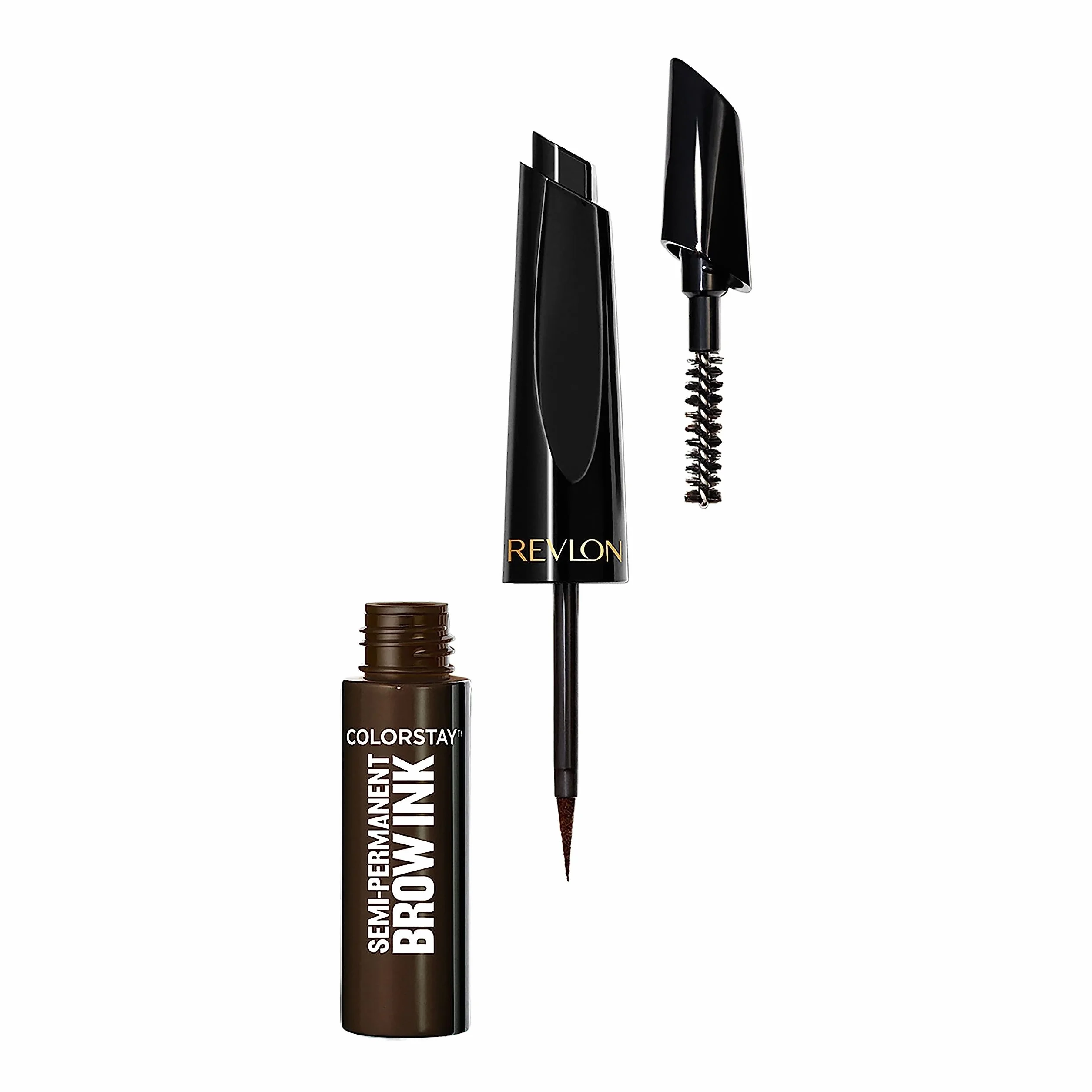 Revlon ColorStay Semi-Permanent Brow Ink, Penna/Liner Semipermanente Per Sopracciglia, Asciugatura Rapida, a Lunga Durata, Waterproof, 355 Dark Brown Ink - 0.09 ml