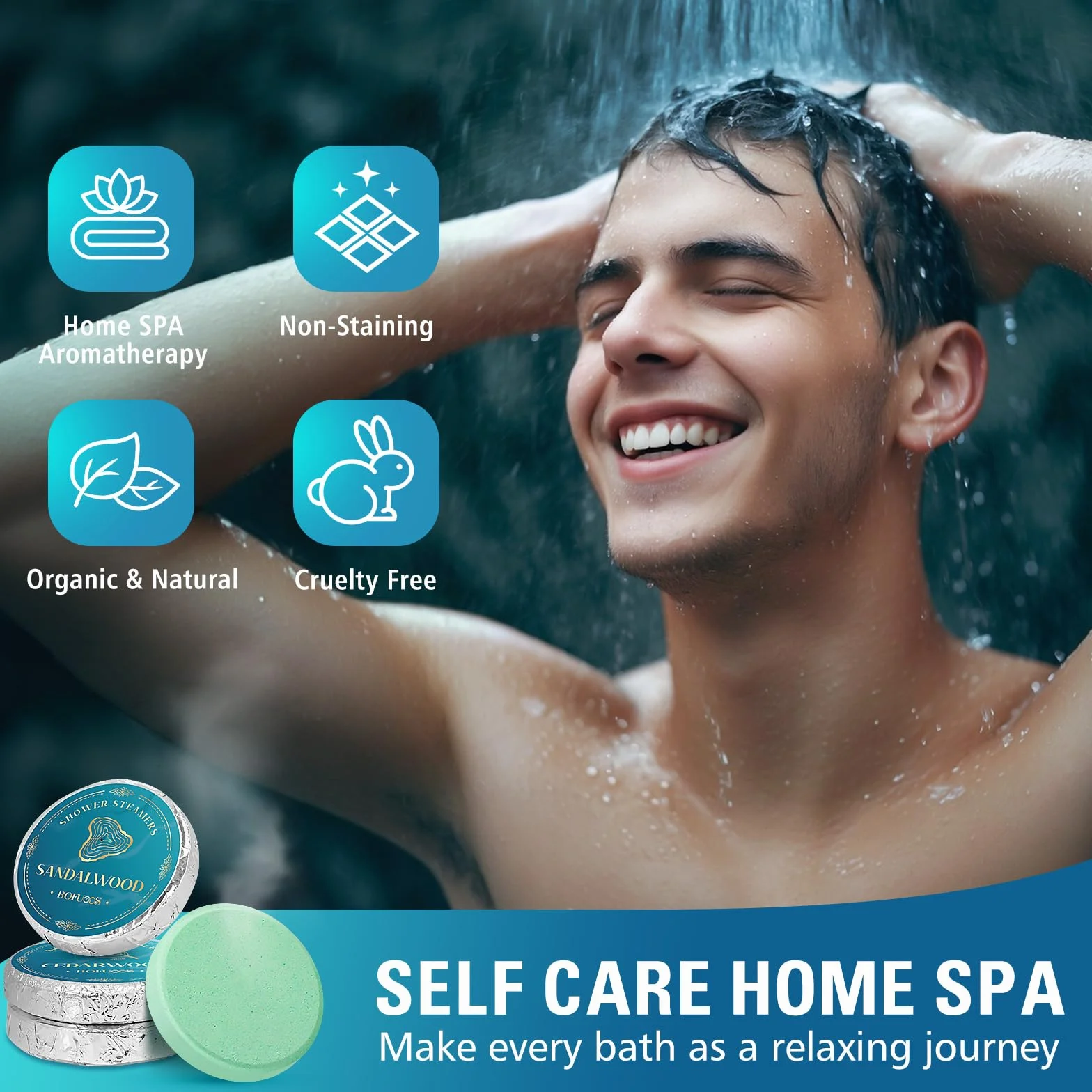 Regalo Uomo, Bombe da Bagno Aromaterapia con Olio Essenziale Spa, Bombe da Doccia Idee Regalo, Regalo Compleanno per Uomo (8 Pezzi)