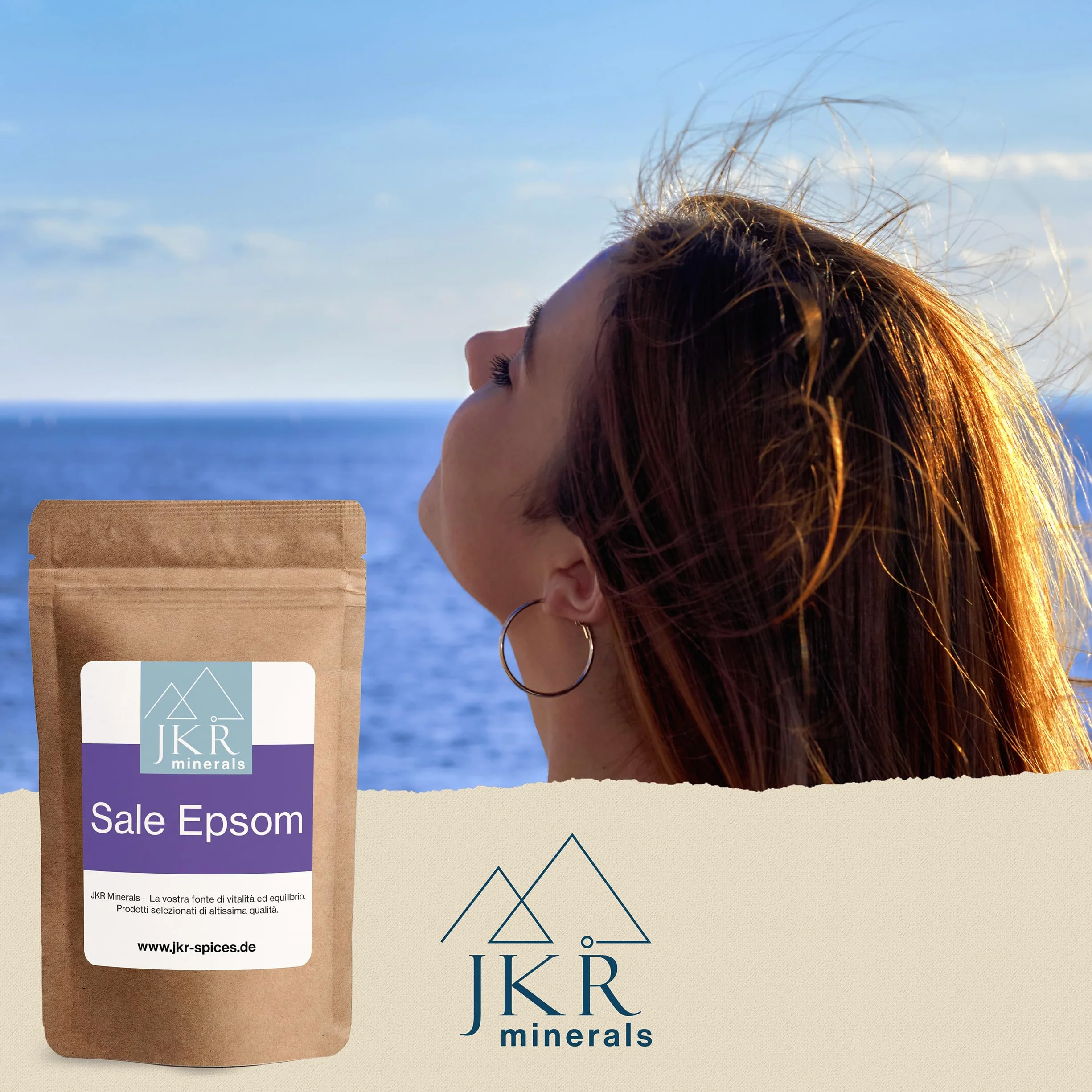JKR Spices Epsom Salt 200g | Sale di Epsom per uso alimentare | Solfato di magnesio per uso alimentare | MgSO4 in sacchetto richiudibile neutro al CO²