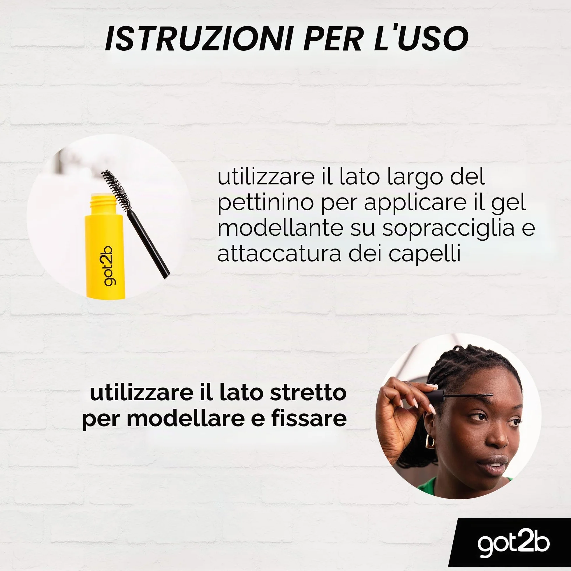 got2b Gel per sopracciglia 2 in 1 incollato per sopracciglia e bordi, tenuta 72 ore, senza residui bianchi o appiccicosità, vegano, senza silicone, senza alcool, 16 ml