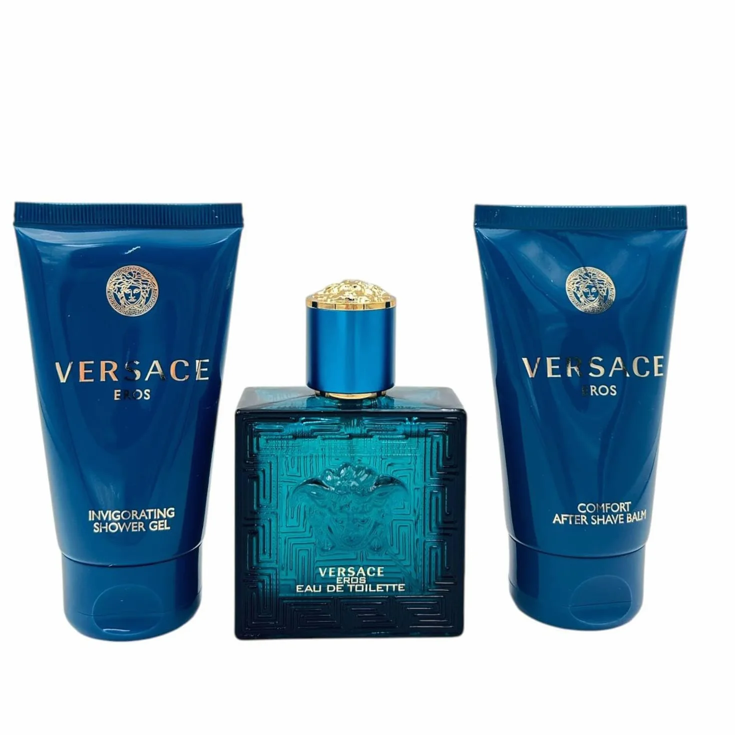 Versace Eros Confezione Regalo Uomo: Profumo Eau De Toilette, Balsamo Dopobarba e Bagnoschiuma 50 ml