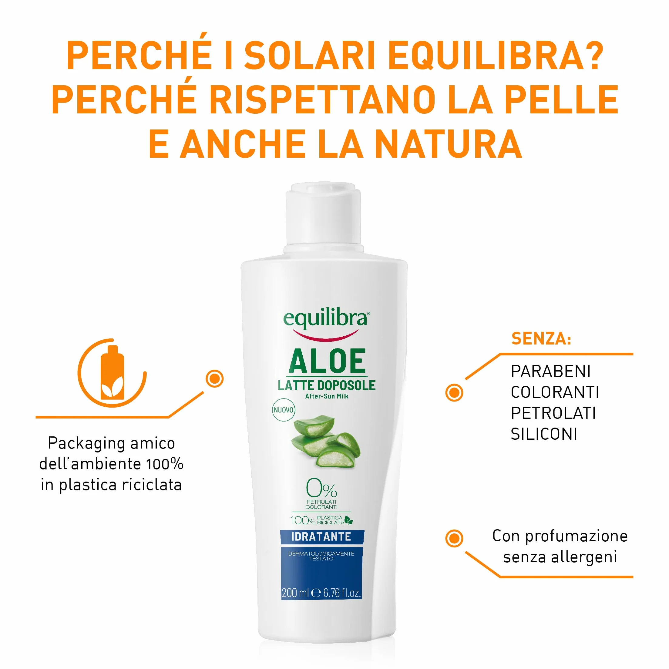 Equilibra Doposole Idratante Aloe Latte con Olio di Carota e Vitamina E 200 ml