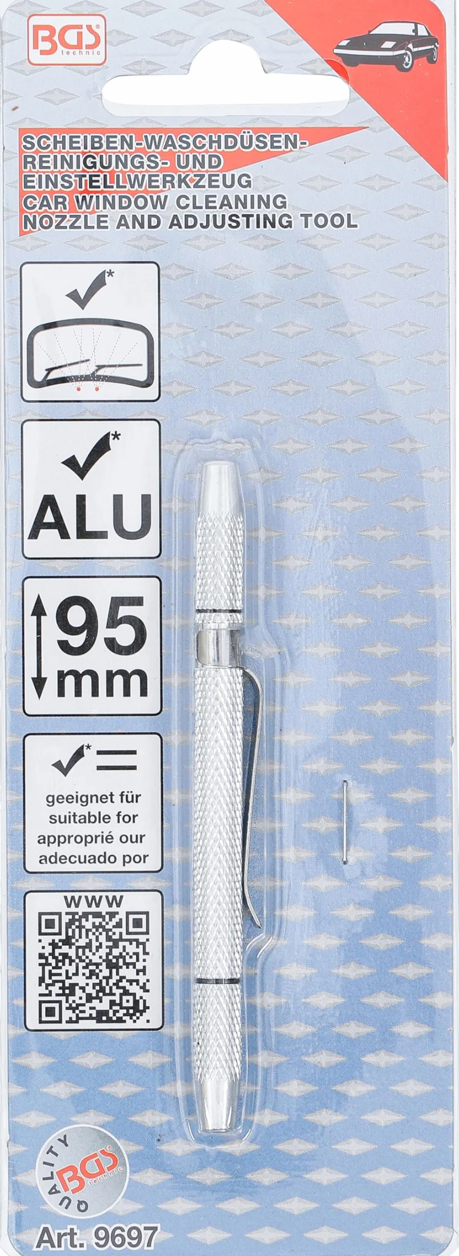 BGS 9697 Utensile per regolazione e pulizia ugelli parabrezza
