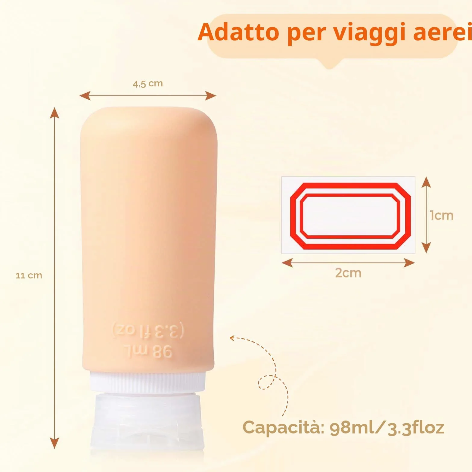 Diboniur Flaconi da Viaggio in Silicone 4 Pezzi 98ml per Shampoo Crema Lozione
