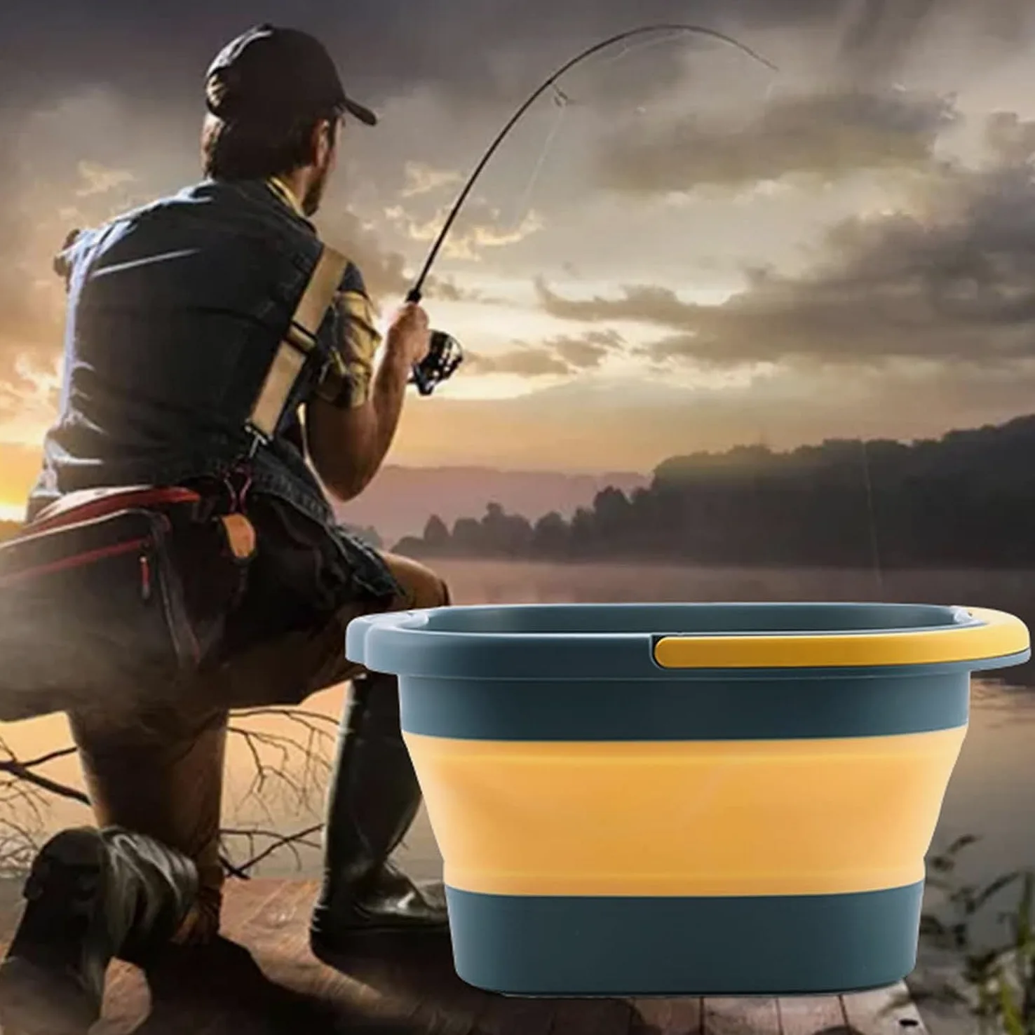 Vasca da bagno pieghevole per piedi in plastica con rulli massaggianti, vaschetta per piedi con massaggio, con manico, per pediluvio, pattumiera (3 colori)